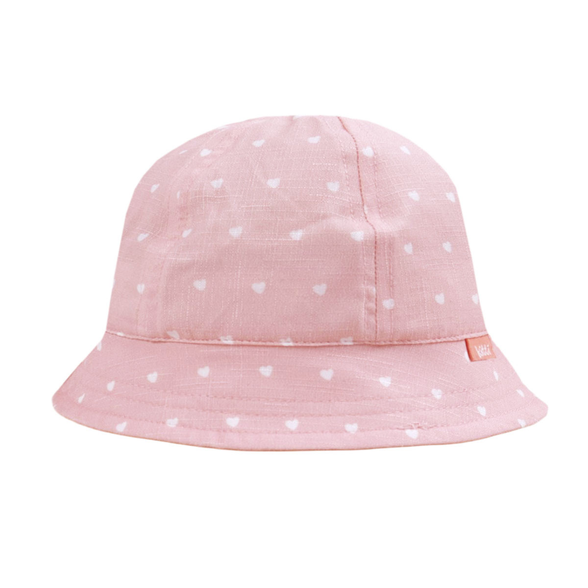 Бебешка лятна шапка "Hearts" в пудра