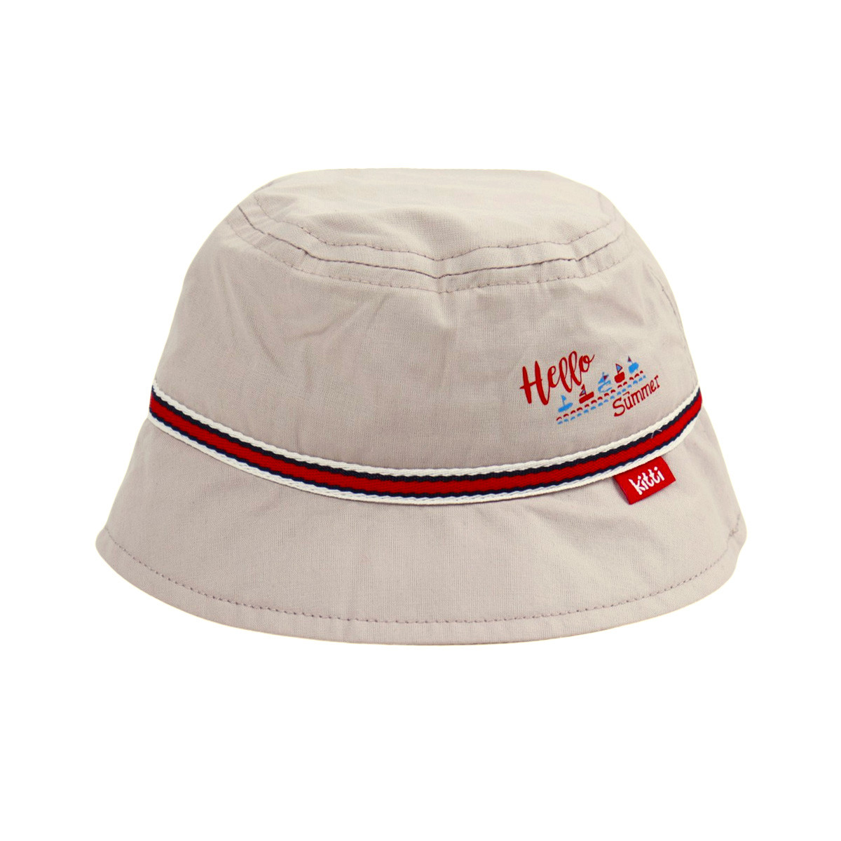 Бебешка лятна шапка ''Hello summer'' в бежово