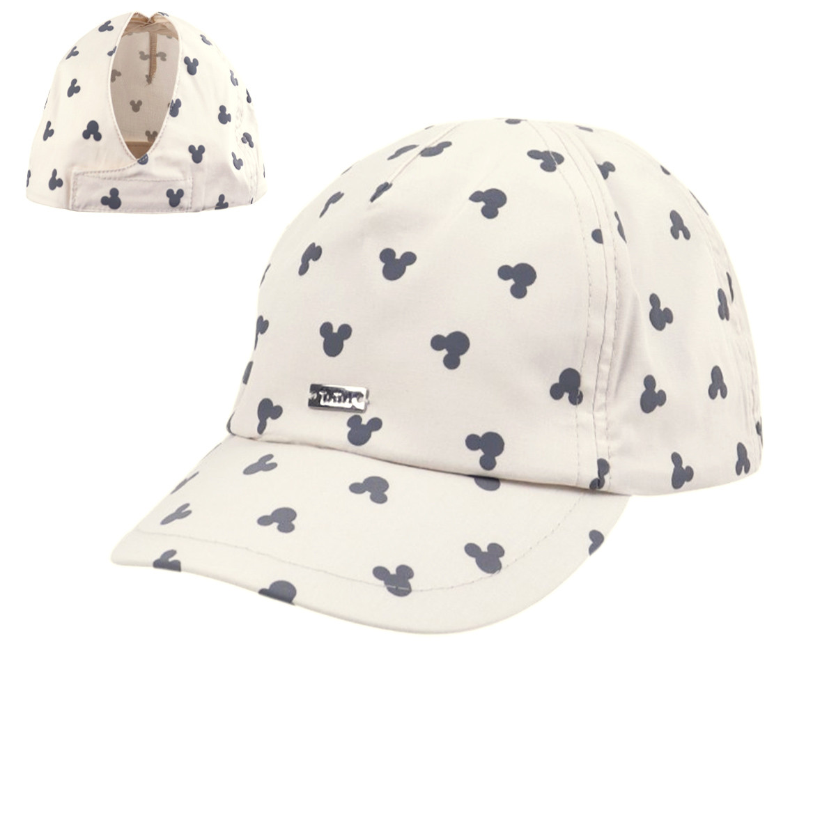 Шапка с отвор за опашка в бежово UV 30+