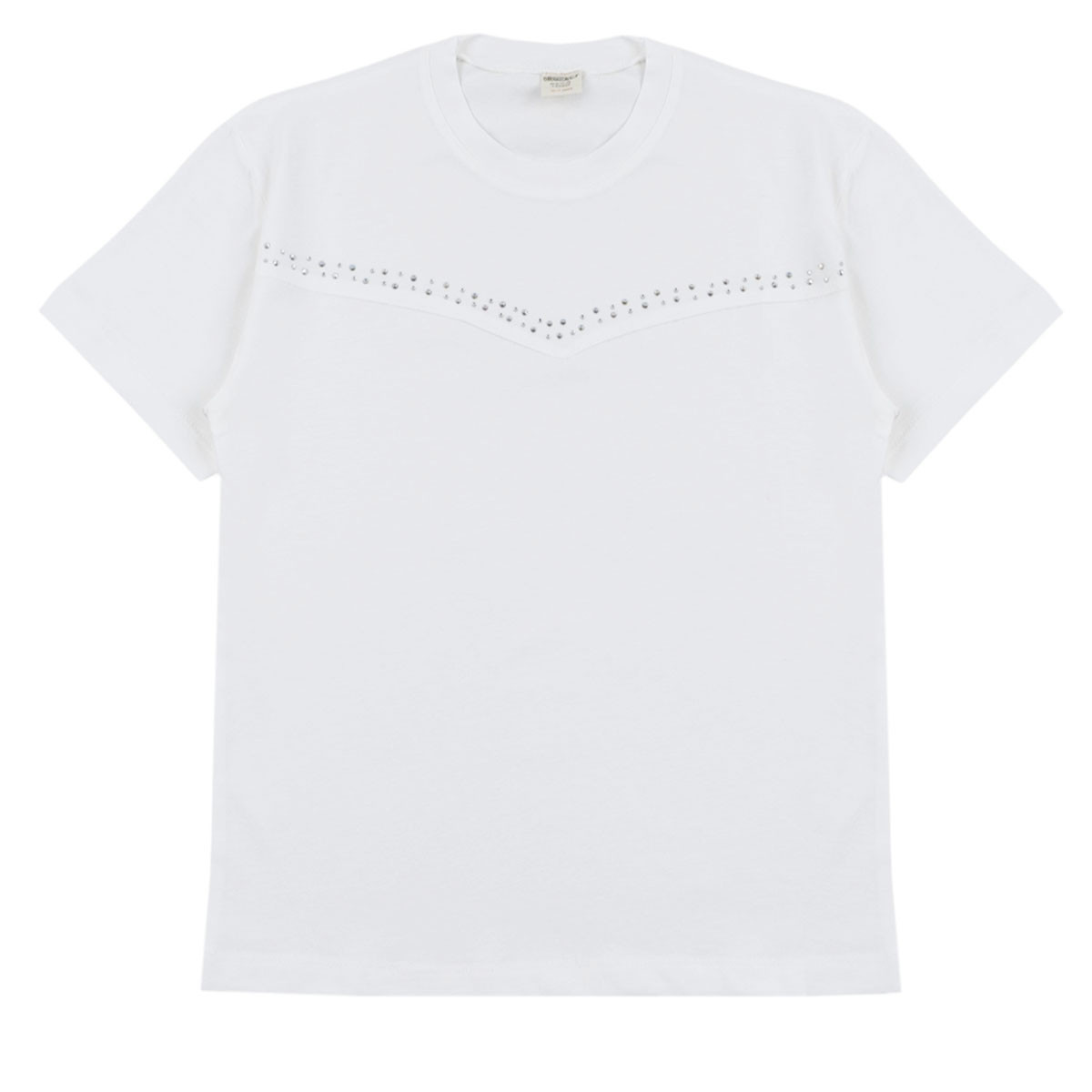 Детска овърсайз тениска с камъчета в екрю