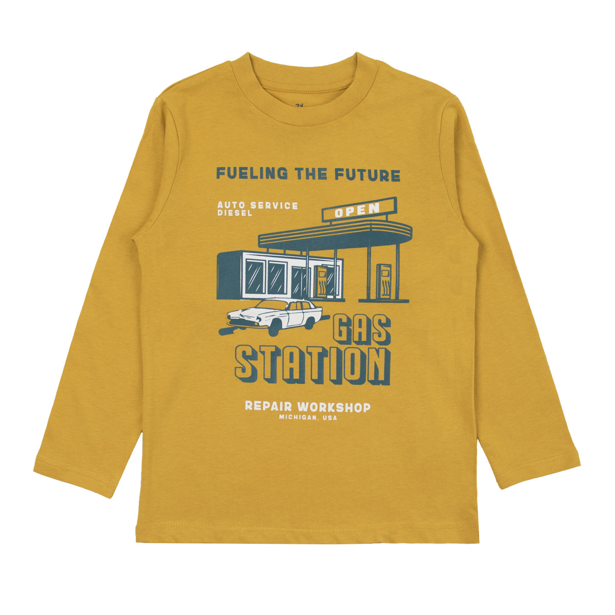 Детска памучна блуза "Gas station"