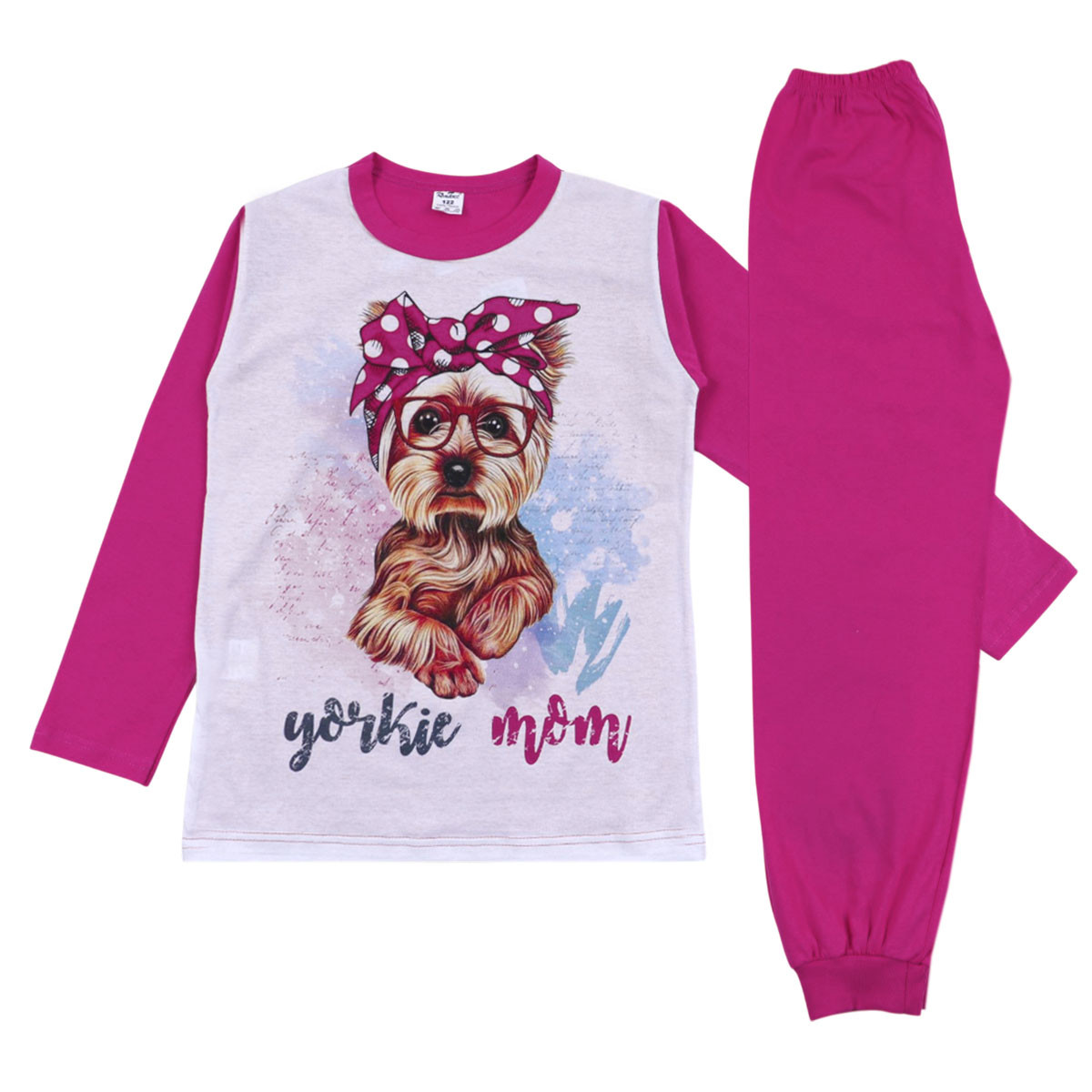Детска памучна пижама "Yorkie mom"