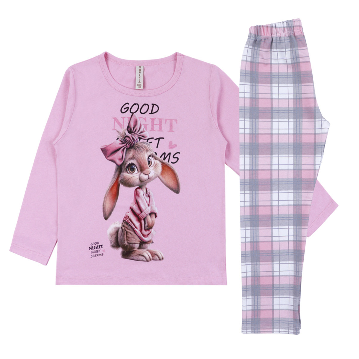 Детска памучна пижама с плътно долнище