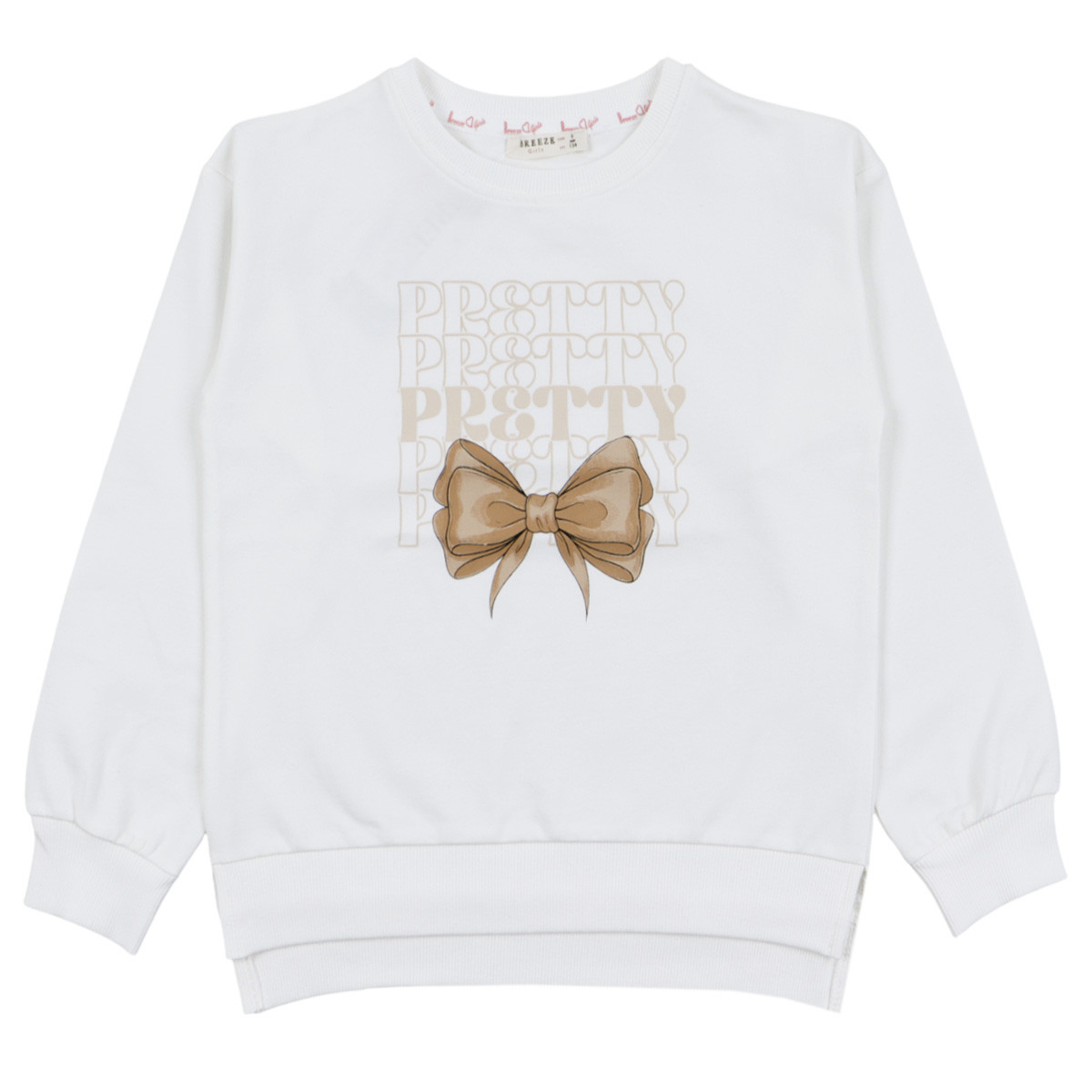 Детска плътна блуза "Pretty" в екрю