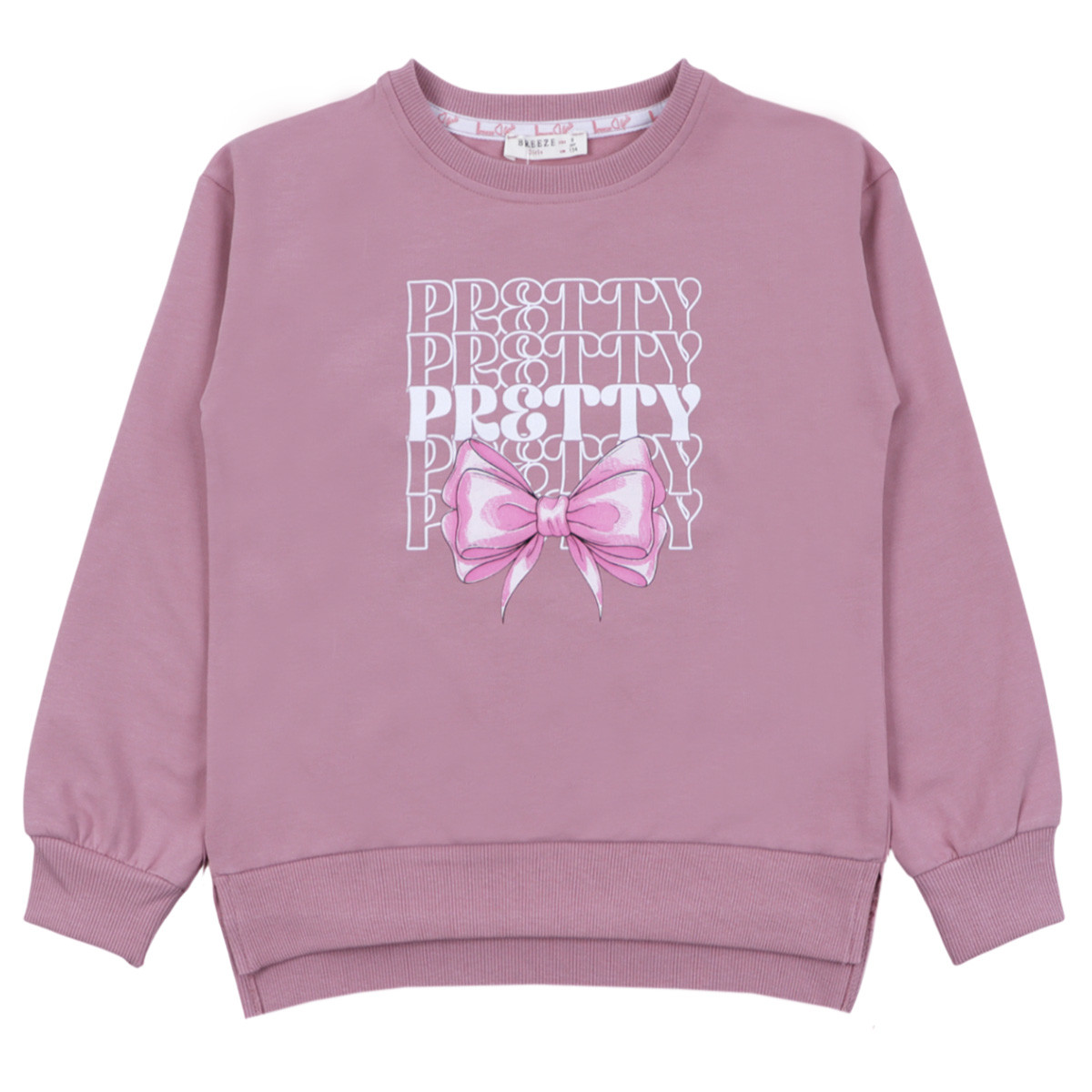 Детска плътна блуза "Pretty" в пепел от рози