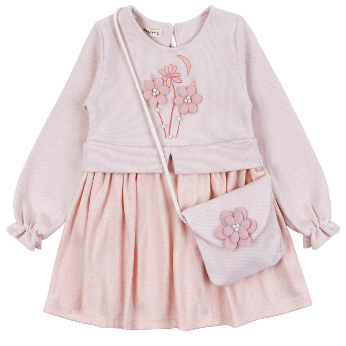 Плътна детска рокля с чантичка