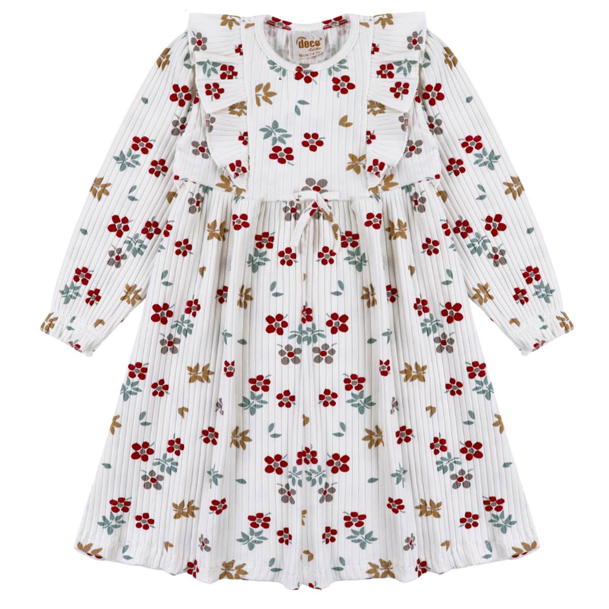 Детска рипсена рокля с цветчета