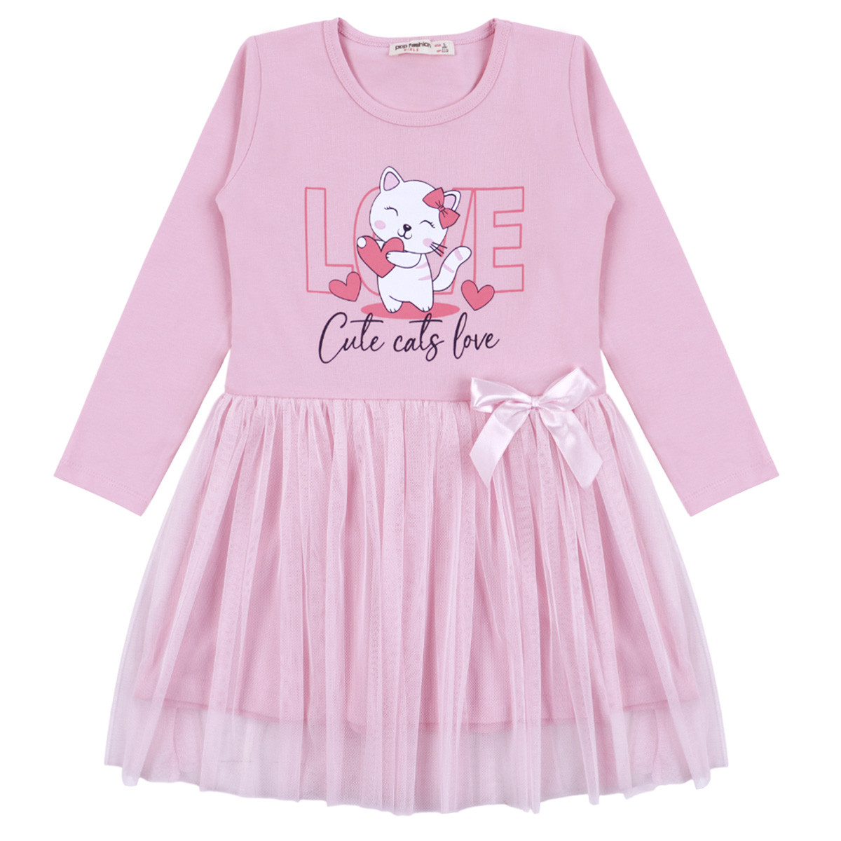 Детска рокля "Cute cats" в розово