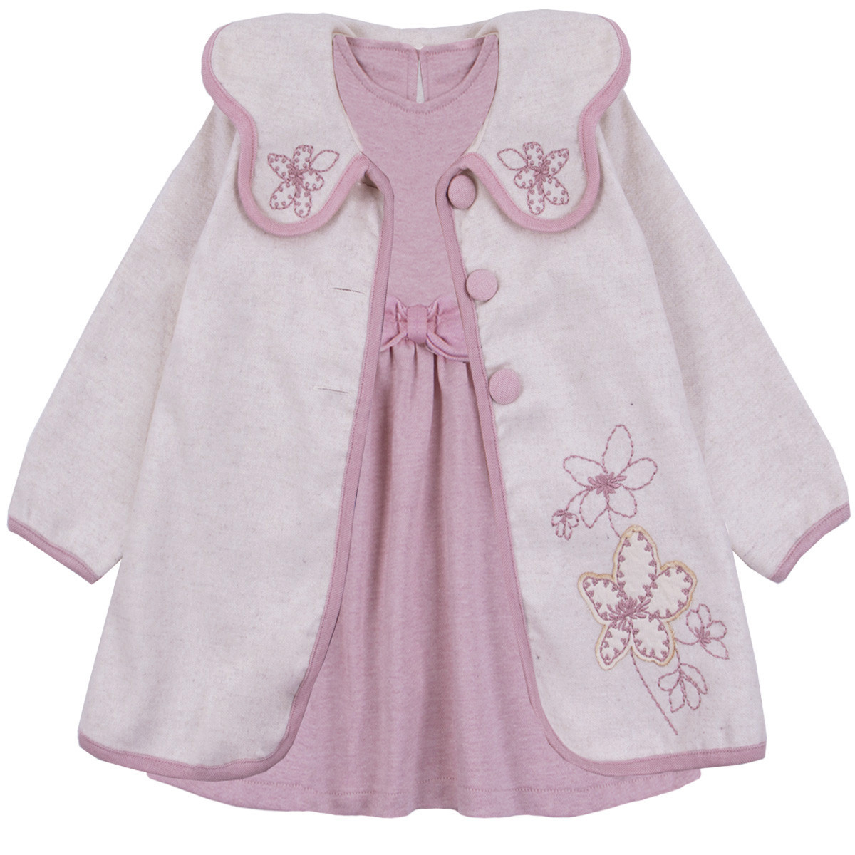 Детска рокля и палтенце с бродерия