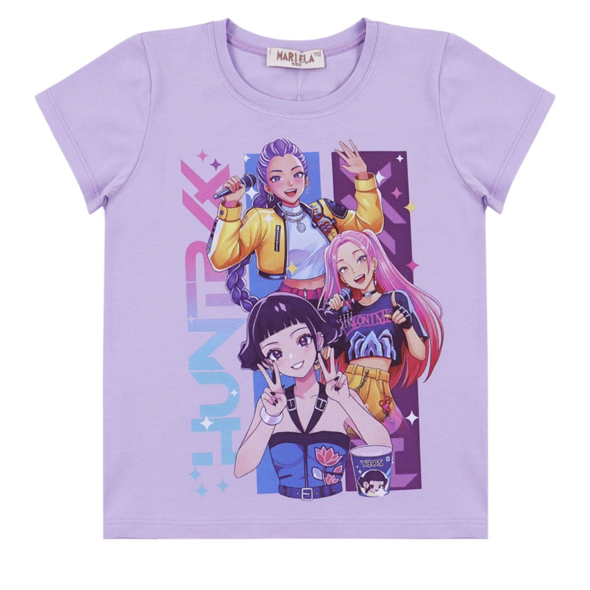Детска тениска "K-pop" в лилаво