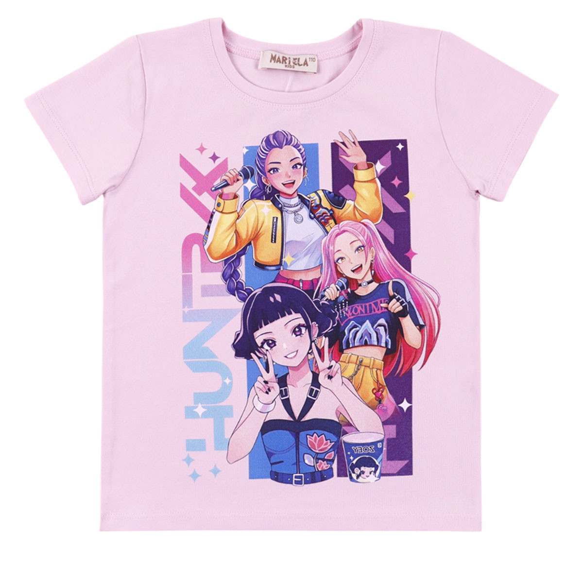 Детска тениска "K-pop" в розово