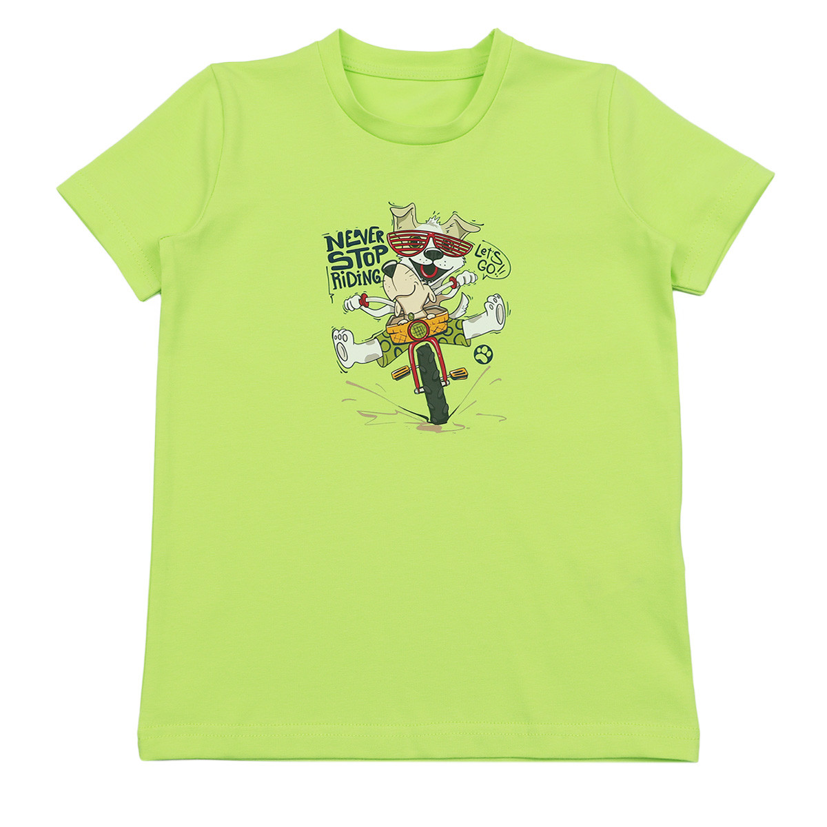 Детска тениска "Let's go" в зелено