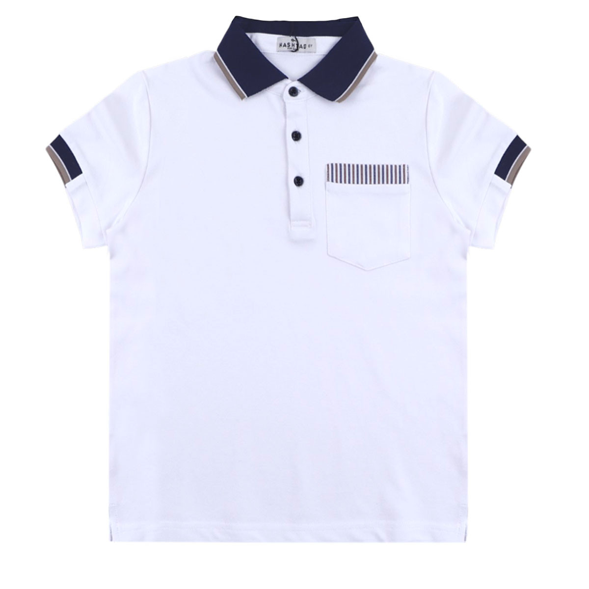 Детска тениска с якичка "Gentleman'' в бяло