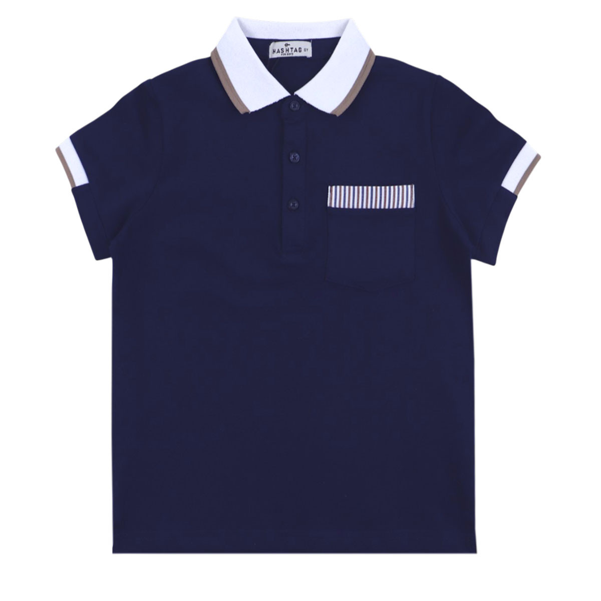 Детска тениска с якичка "Gentleman'' в тъмносиньо