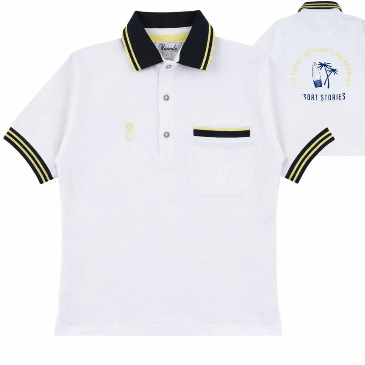 Детска тениска с якичка и джобче "Resort"