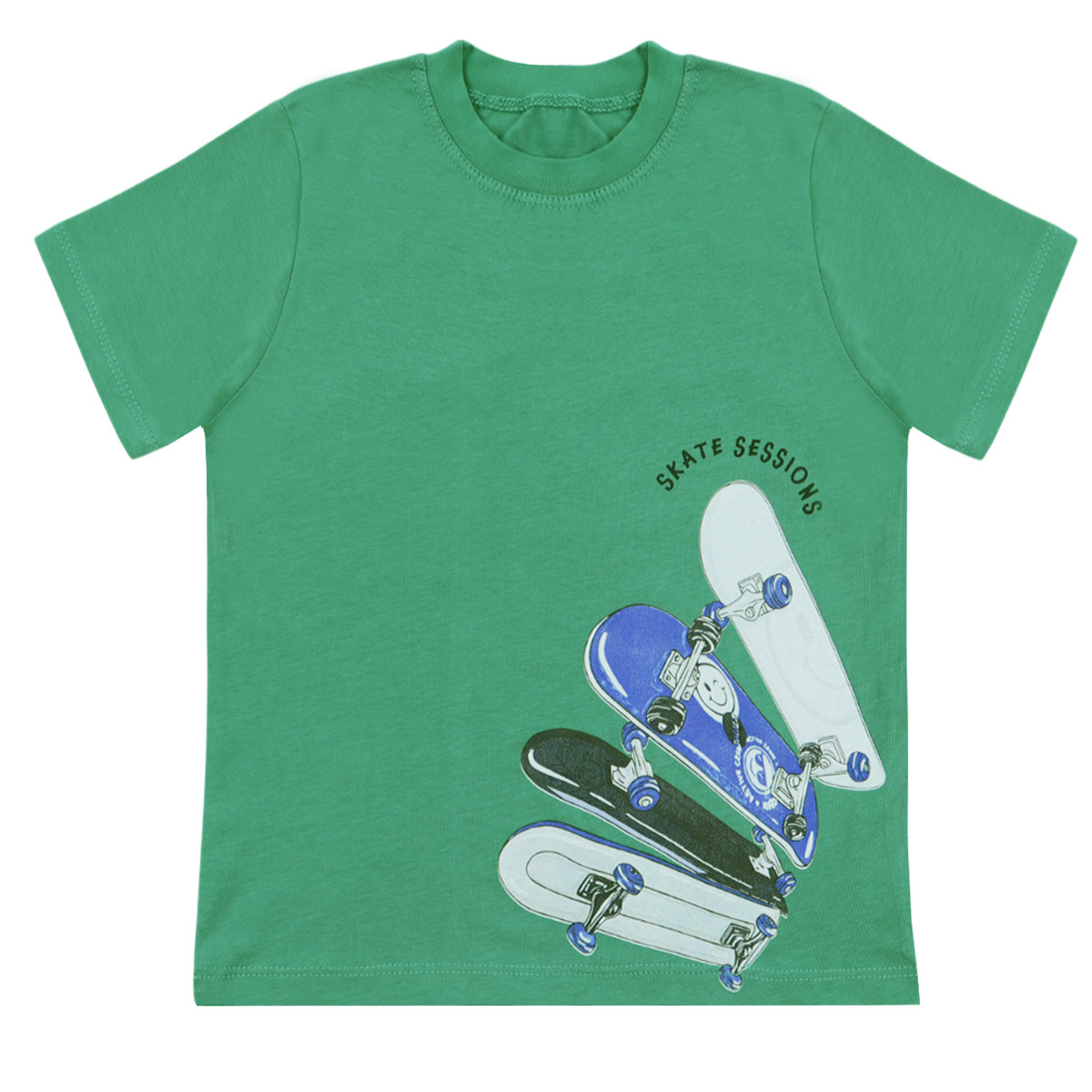 Детска тениска "Skate sessions" в зелено