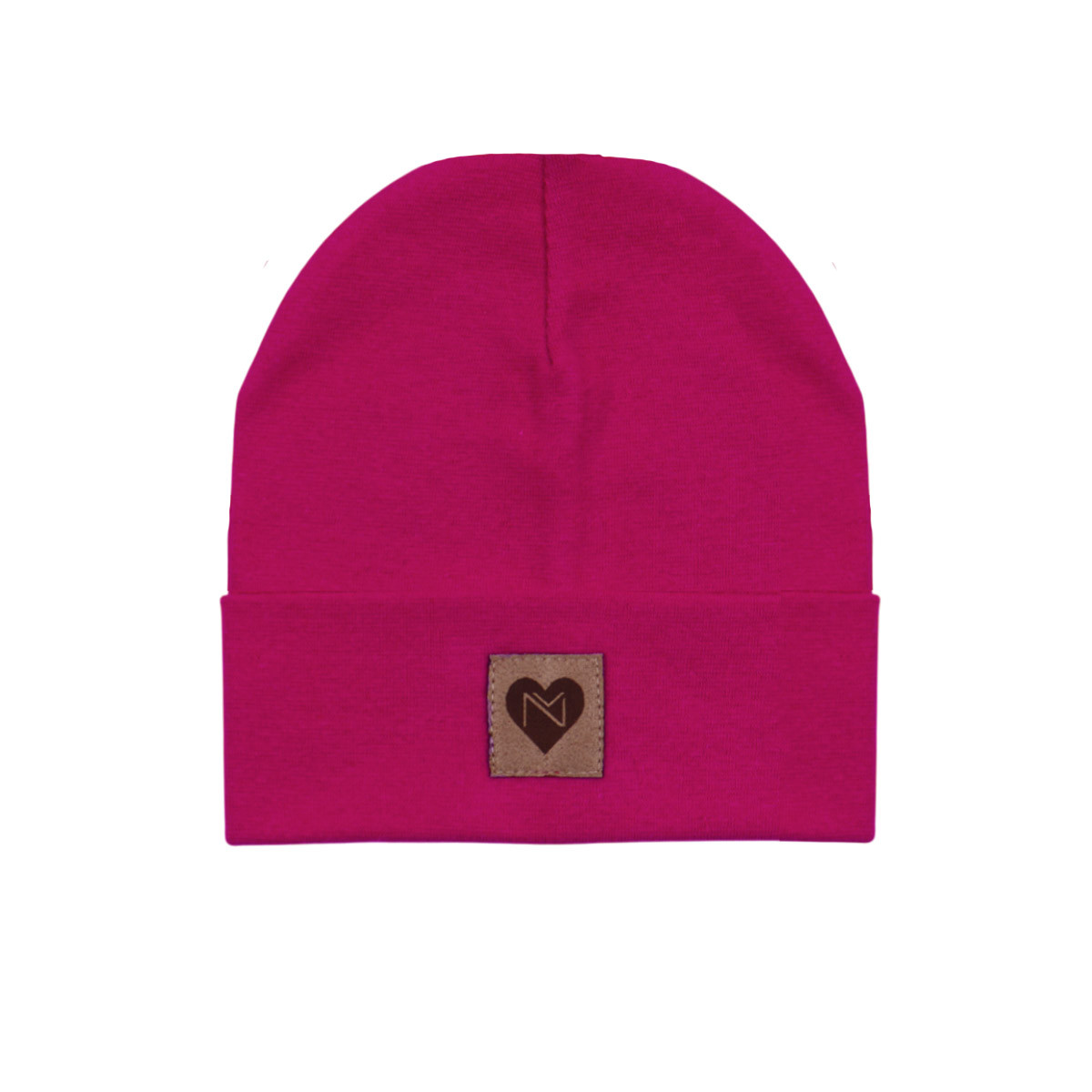 Трикотажна бебешка шапка ''Heart'' в циклама