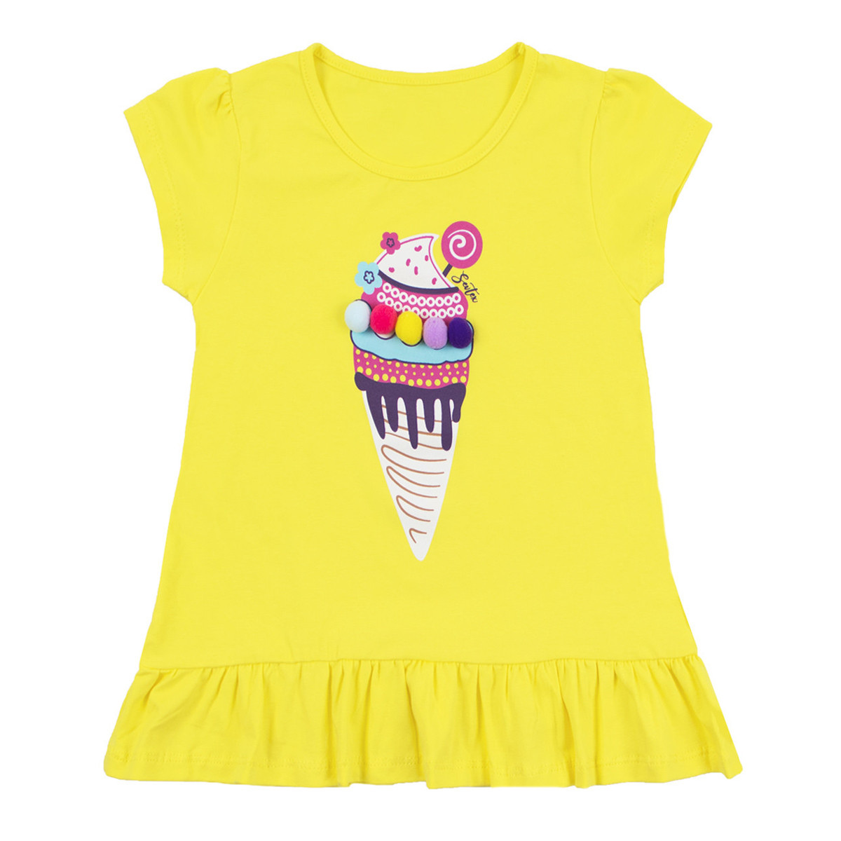 Детска туника "Ice cream" в жълто