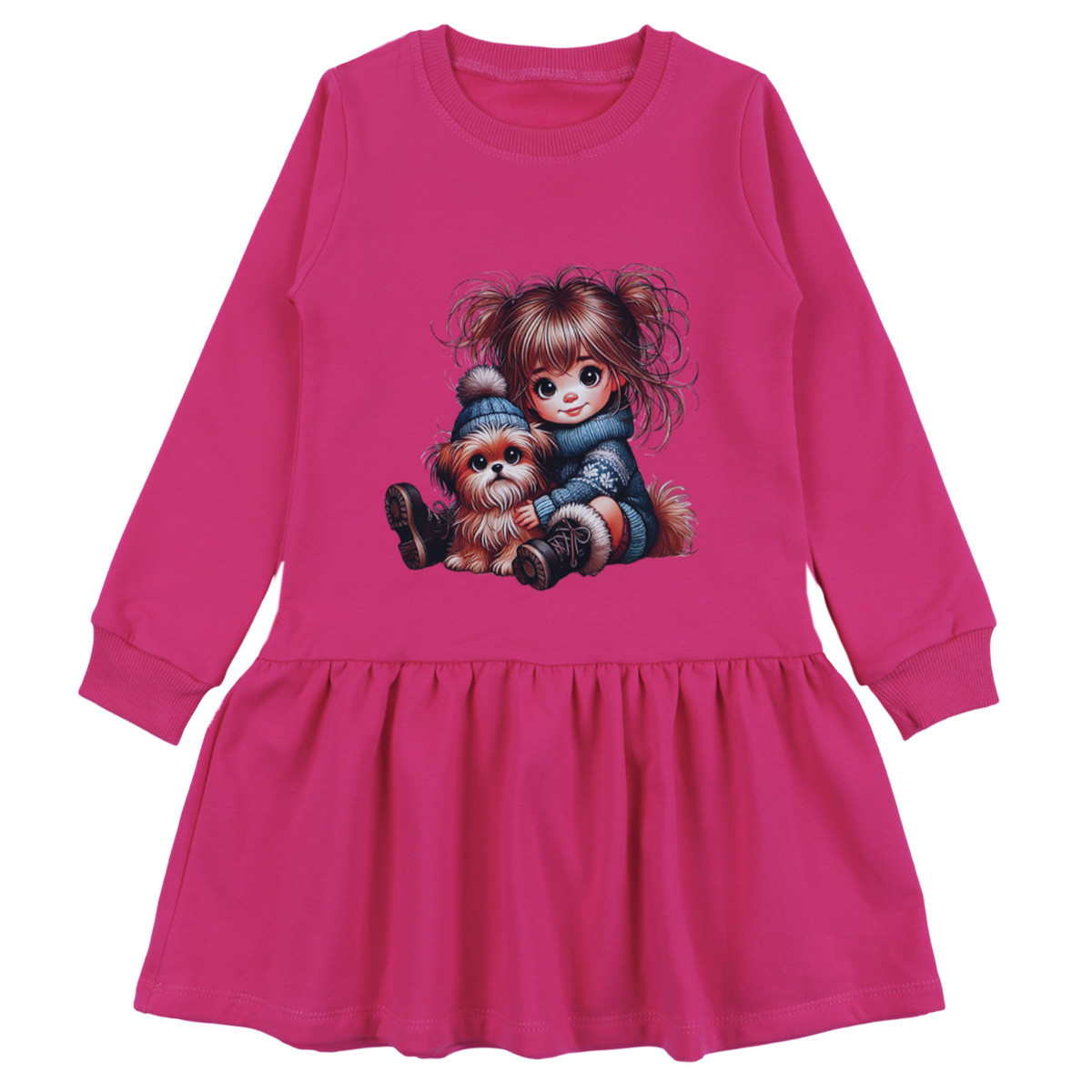 Детска ватирана рокля "Сладка прегръдка" в циклама