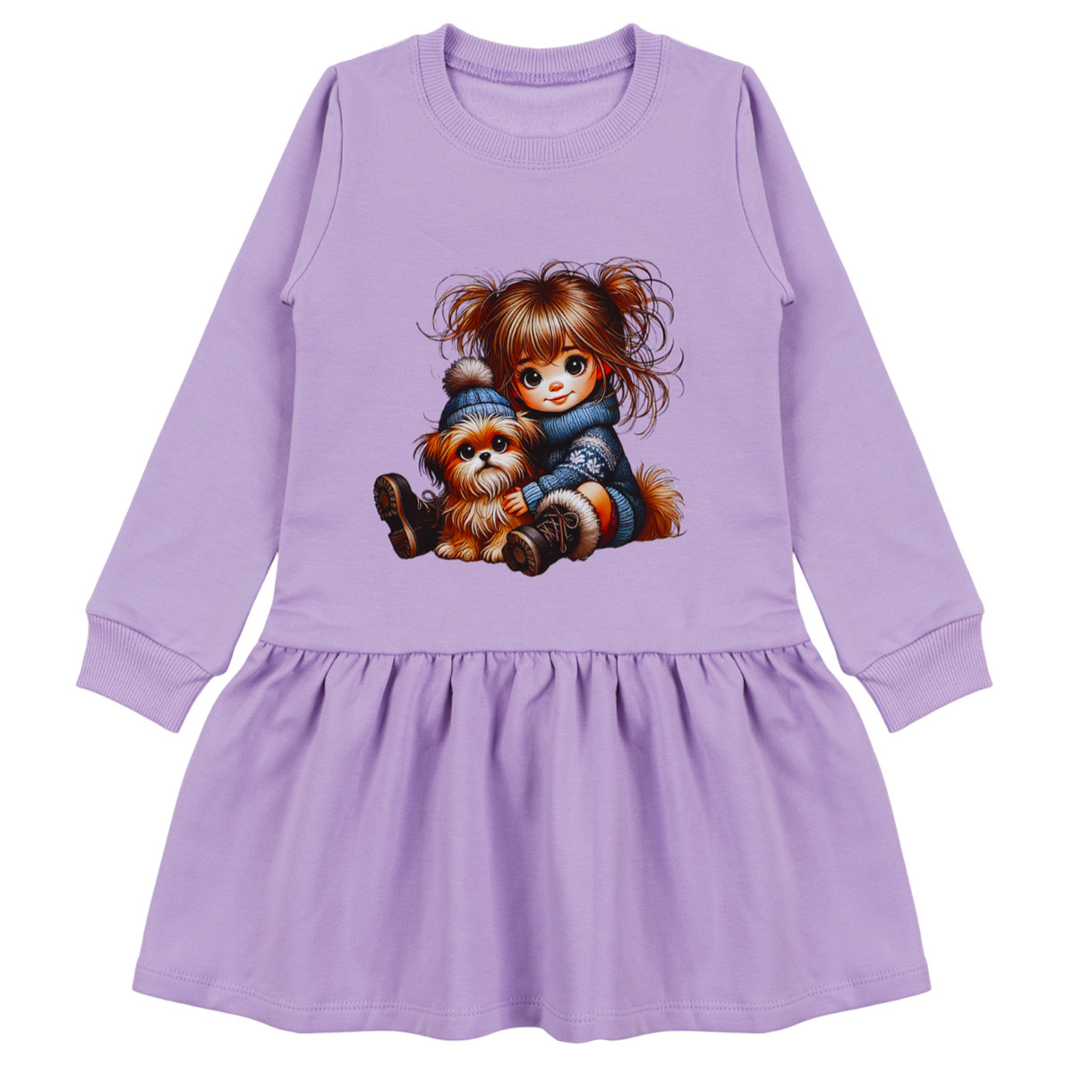 Детска ватирана рокля "Сладка прегръдка" в лилаво