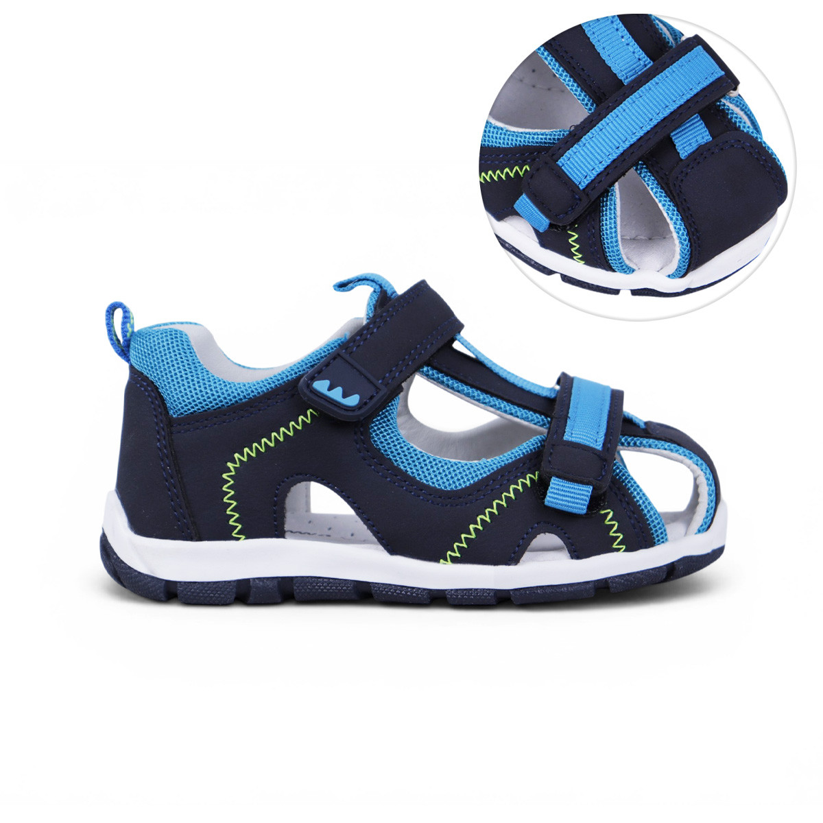 Леки анатомични сандали в синьо