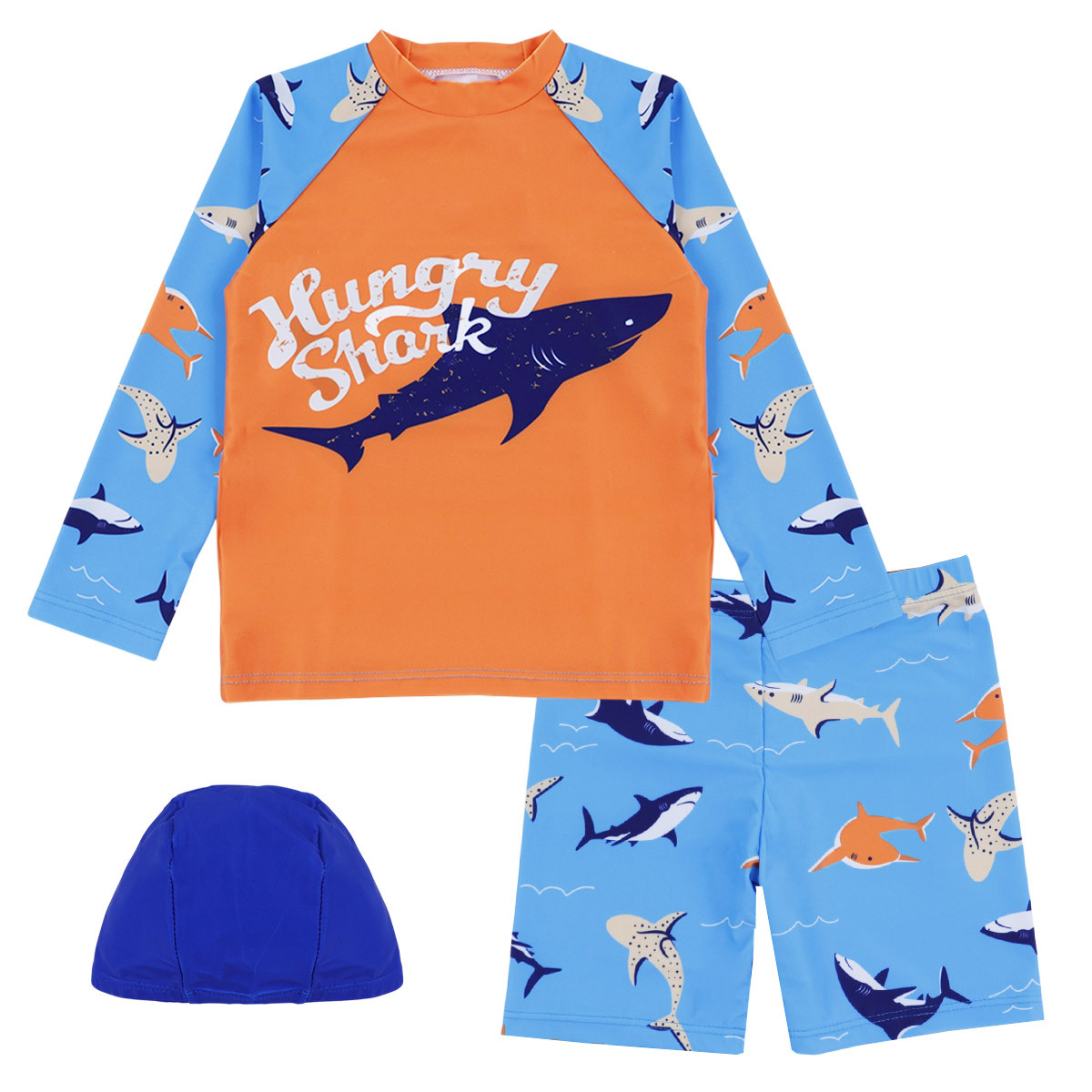 Детски бански от 3 части с шапка ''Shark''
