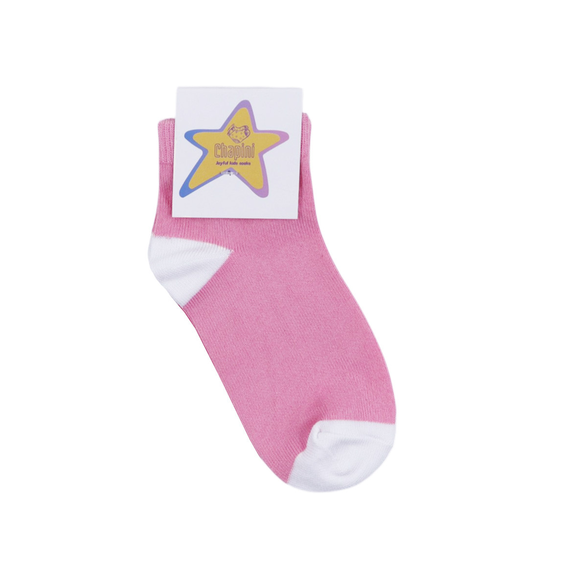 Детски чорапи с късо конче от бамбук и памук в розово