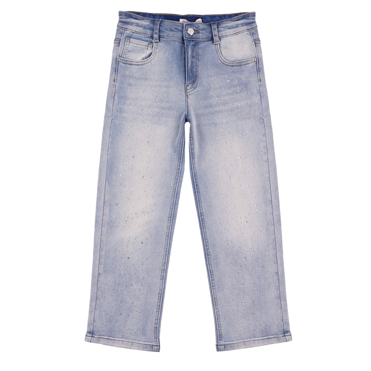 Детски прави дънки с камъчета