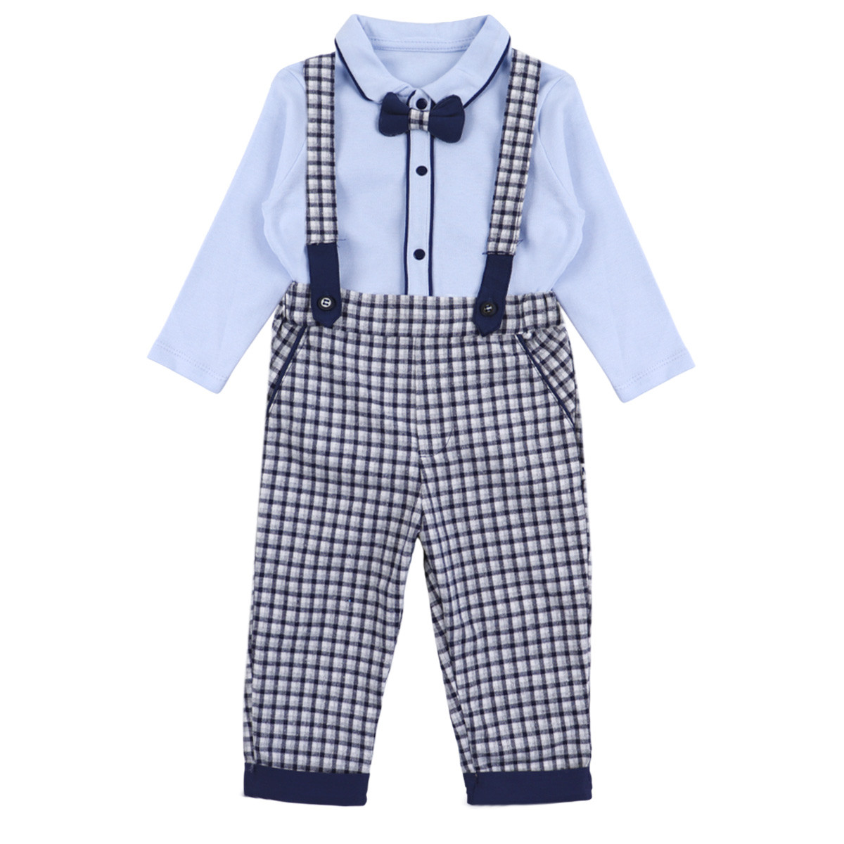 Детски кариран гащеризон с ризка