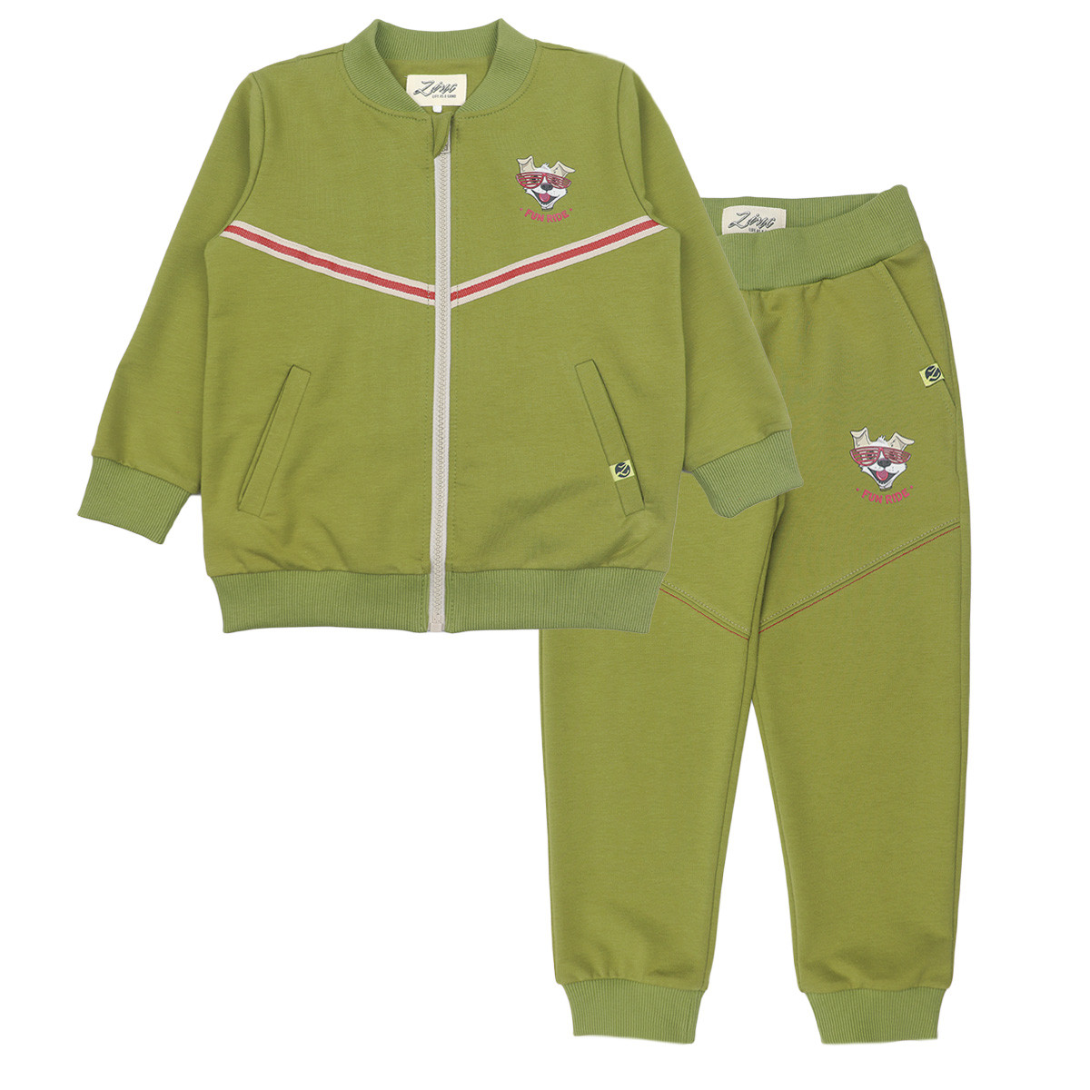 Детски комплект "Fun ride" в цвят каки