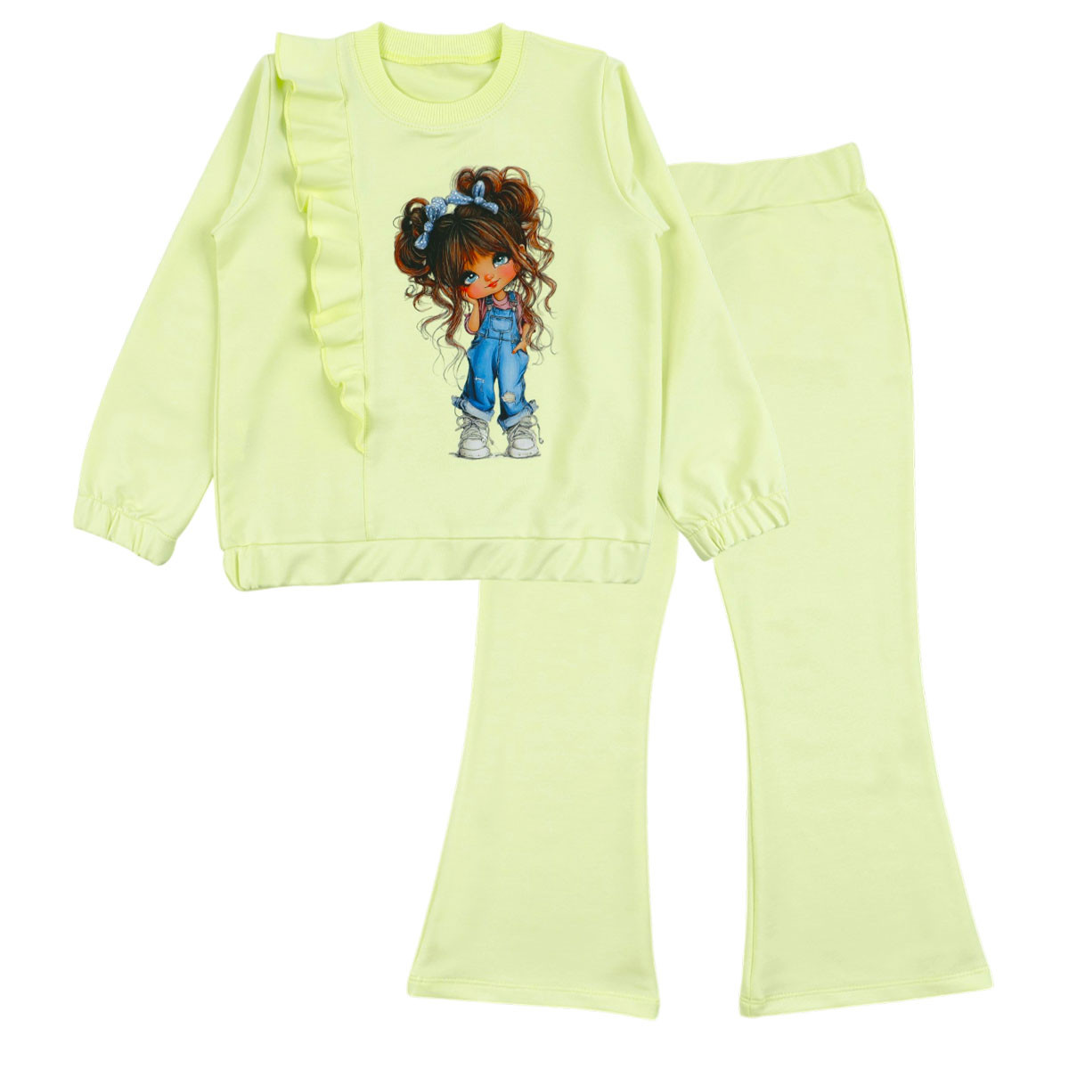 Детски комплект "Girl" в цвят лайм