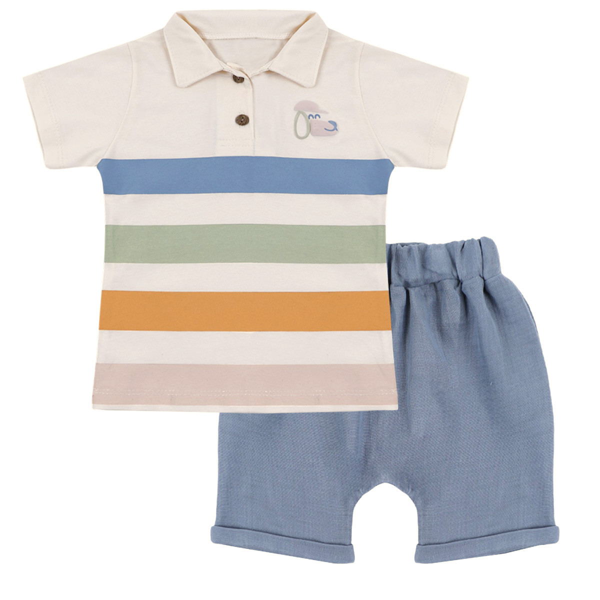 Детски летен комплект с муселинови панталонки