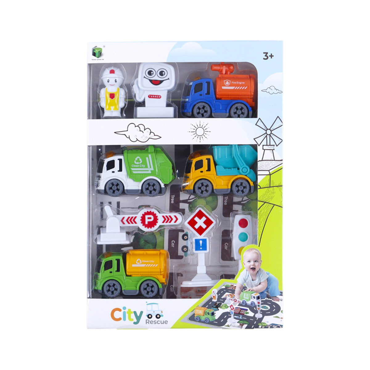 Детски комплект с камиони 34 х 23 см