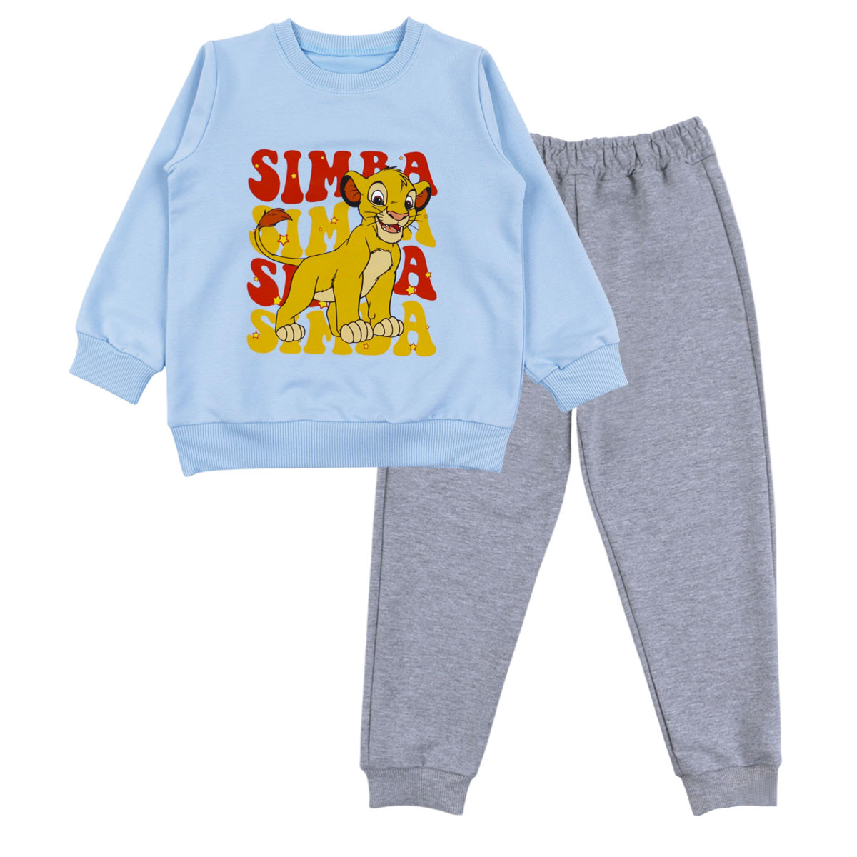 Детски комплект с лъвче в светлосиньо