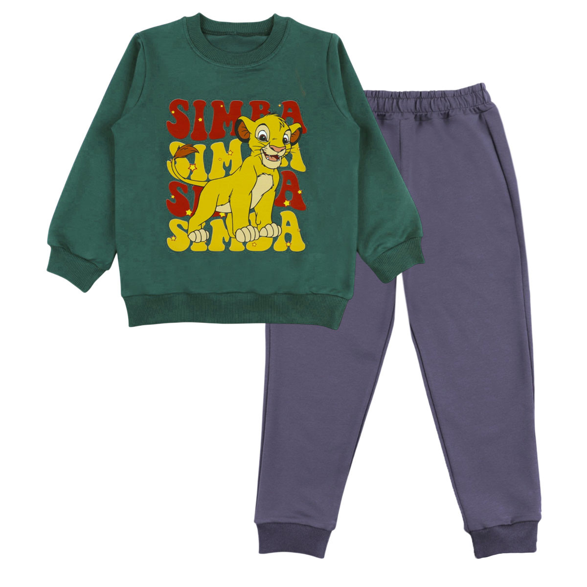 Детски комплект с лъвче в тъмнозелено