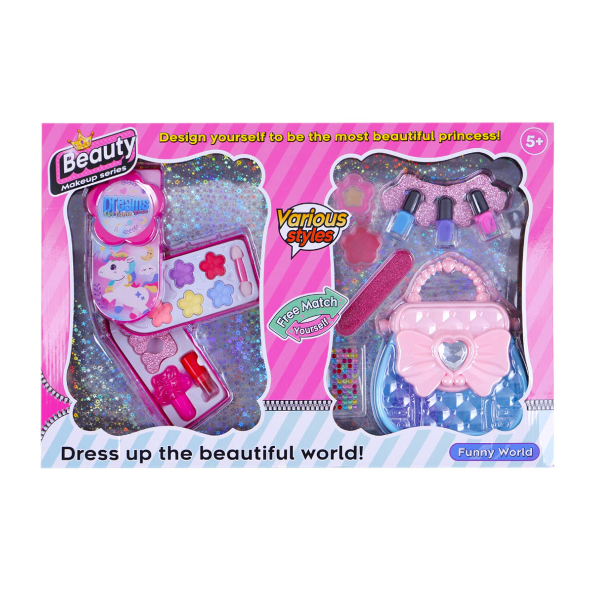 Детски комплект за гримиране с чантичка 43 х 29 см