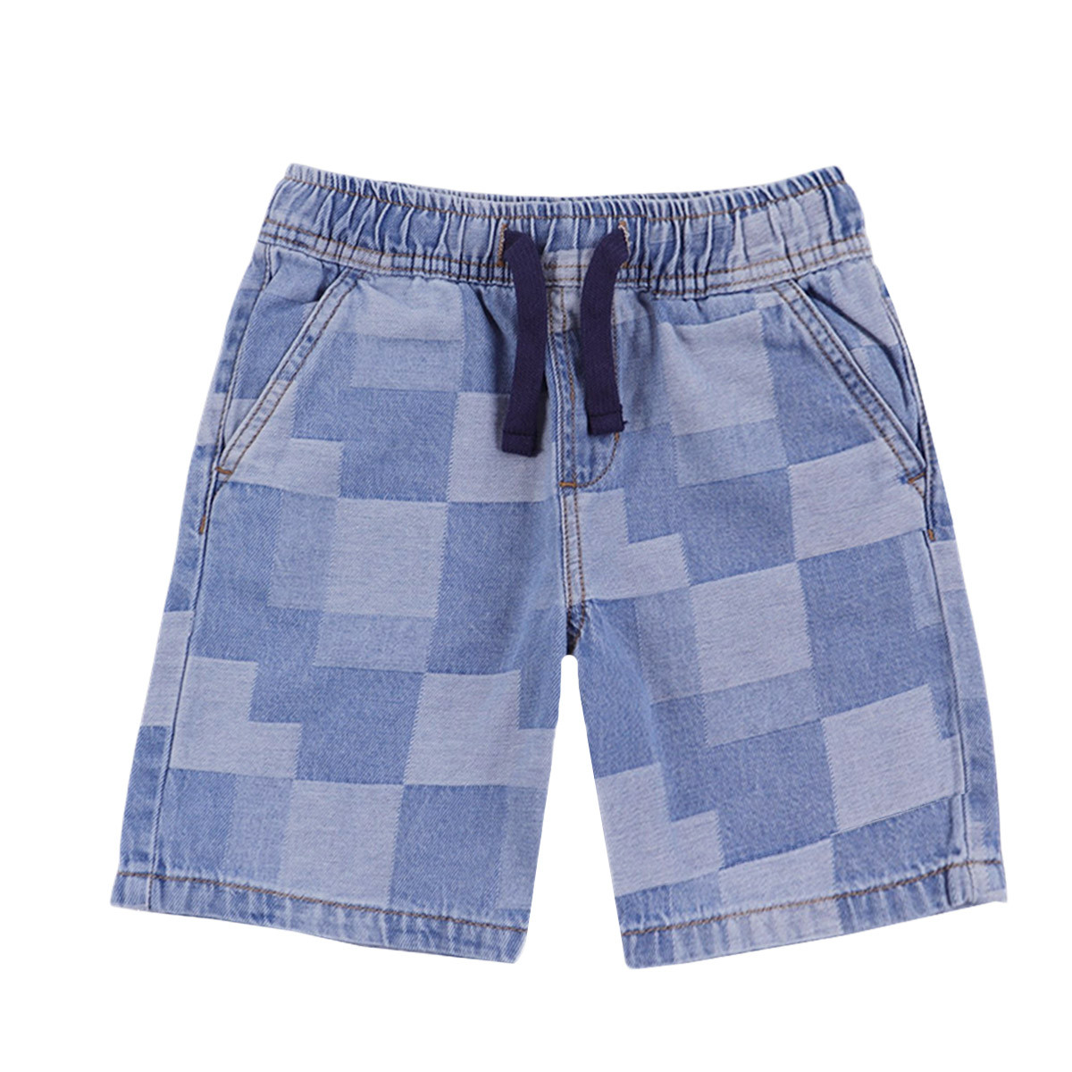 Къси дънкови панталони с фигурален десен