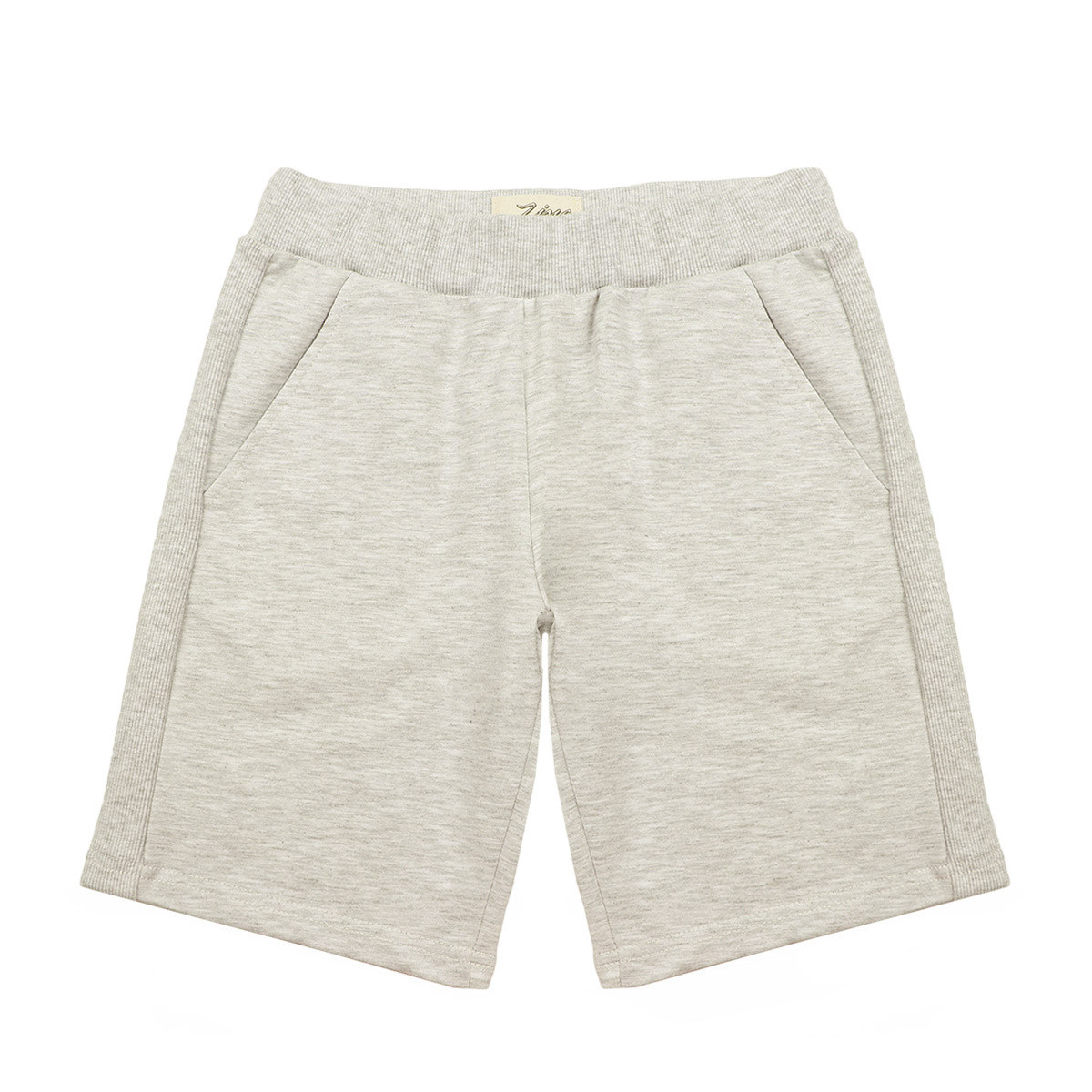 Къси детски панталони в бежов меланж 