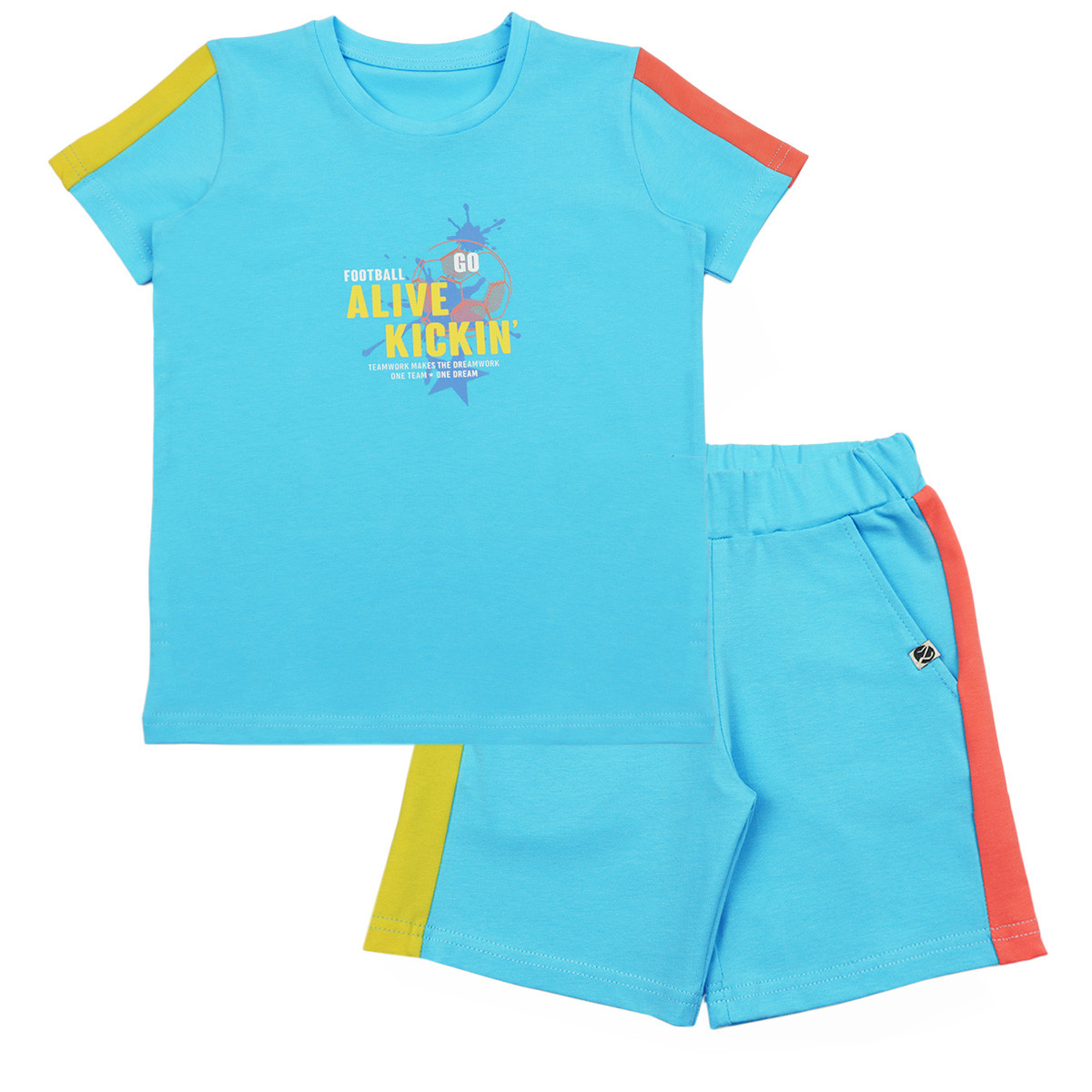 Детски летен комплект "Football" в синьо