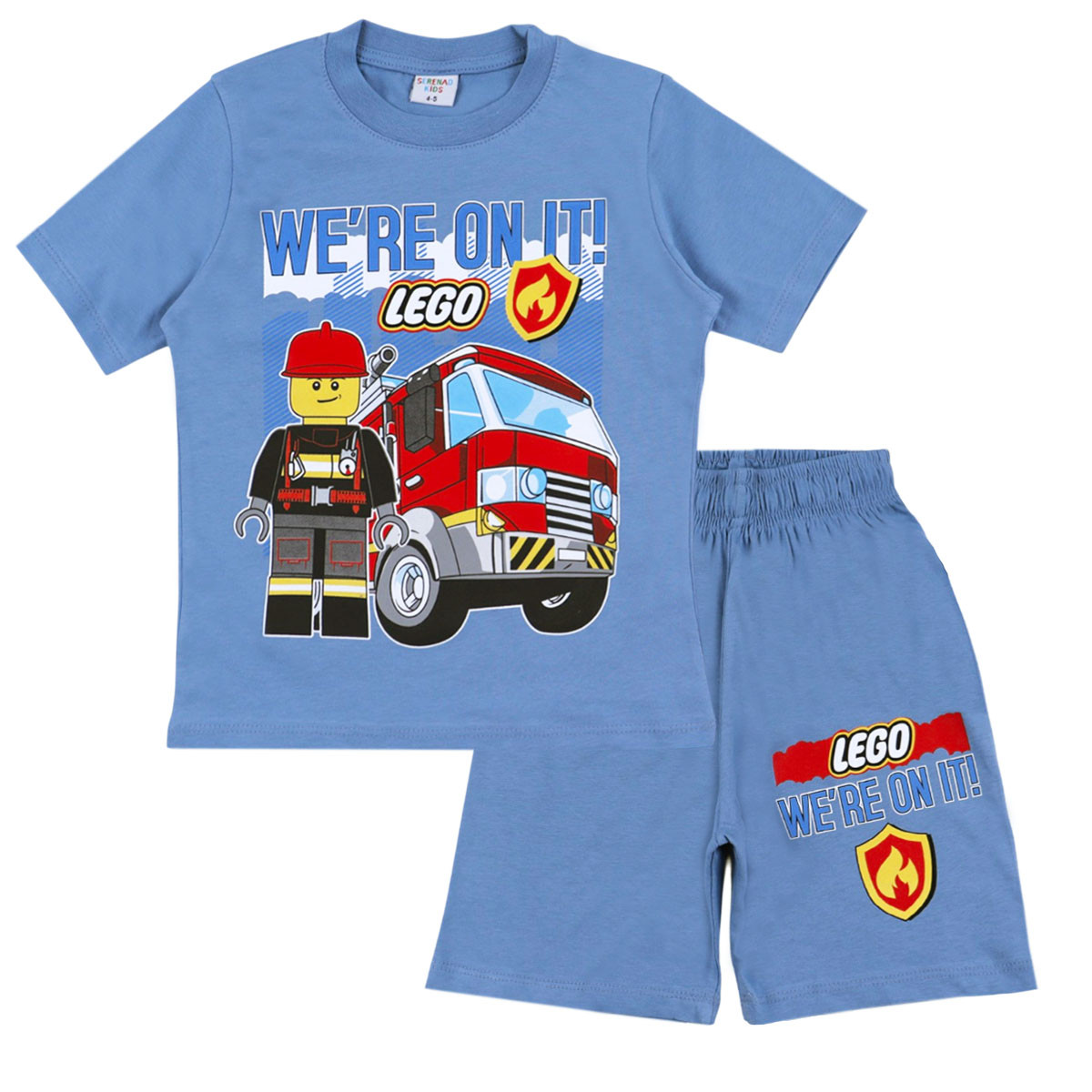 Детски летен комплект "Конструктор" в синьо