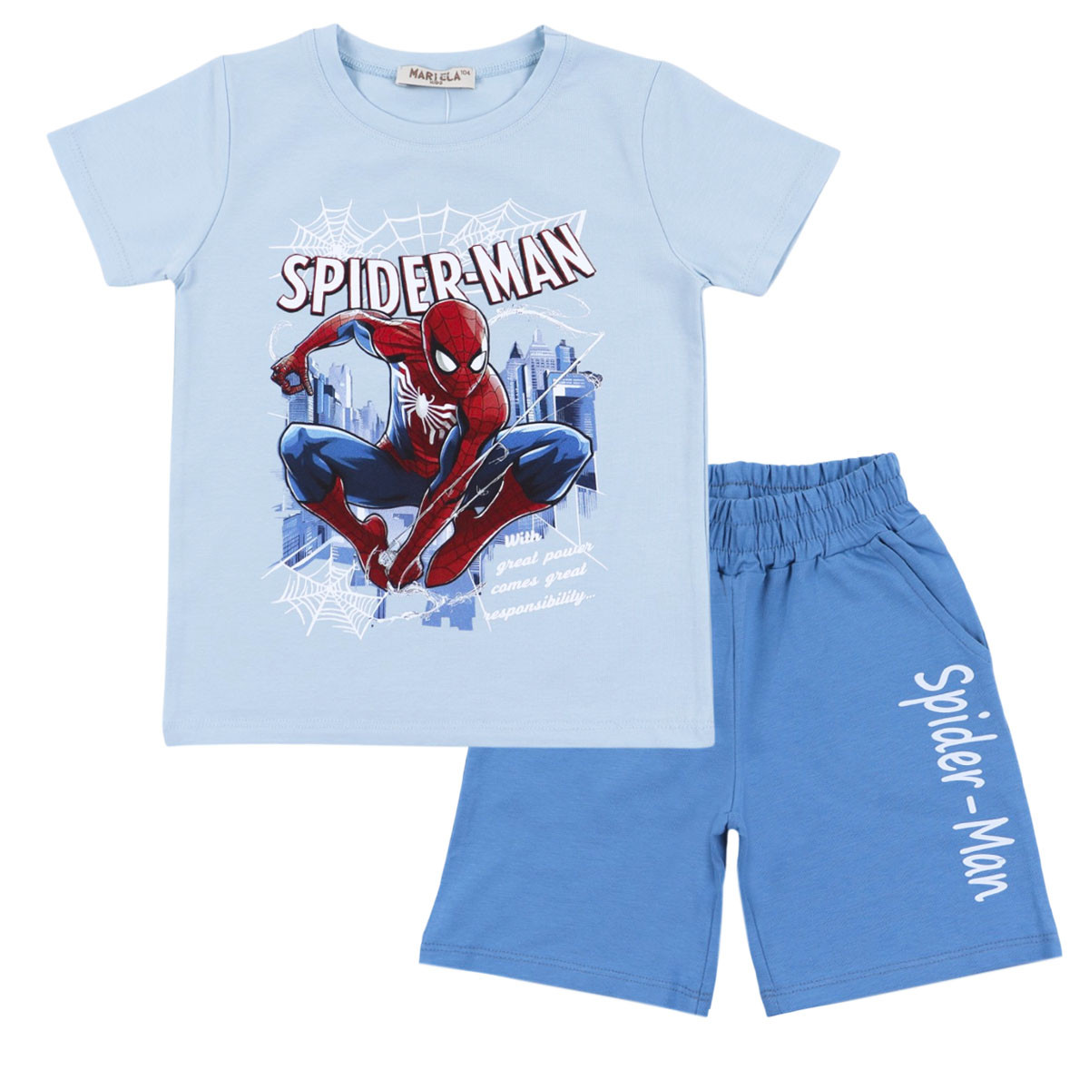 Детски летен комплект с герой в синьо