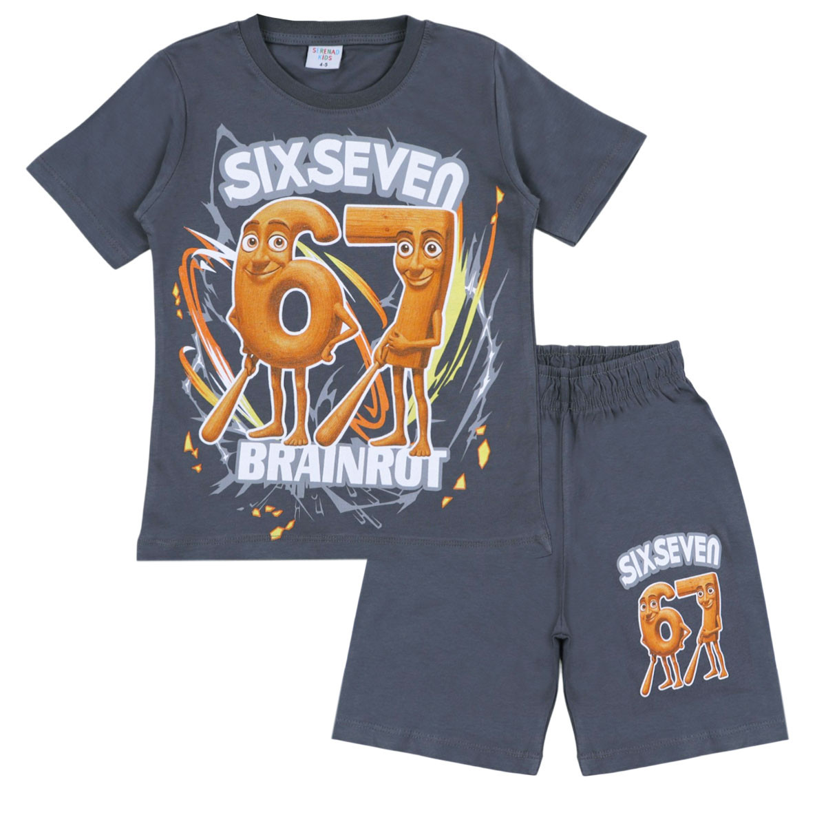 Детски летен комплект "Six seven" в графит