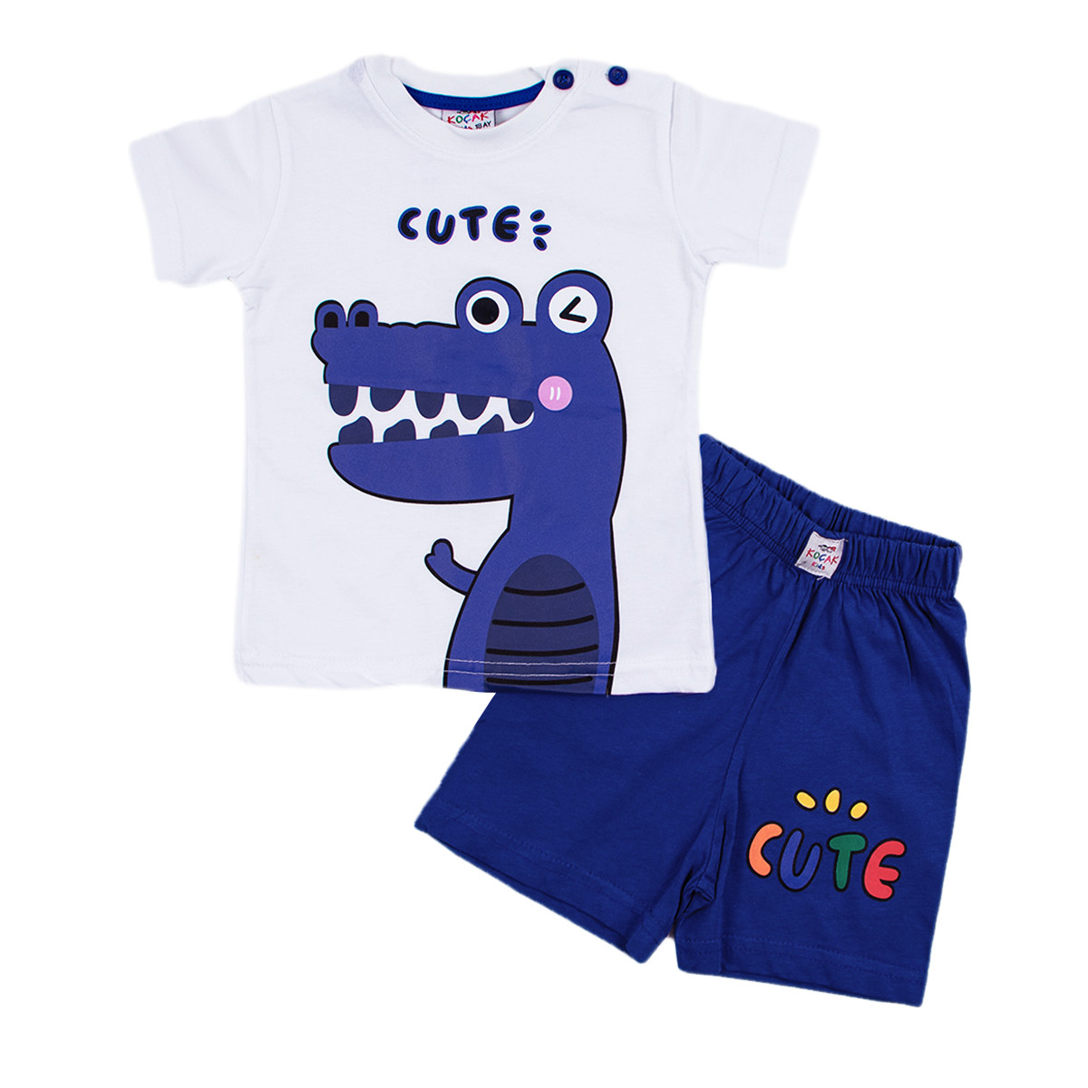 Детски летен комплект "Cute" в бяло и синьо