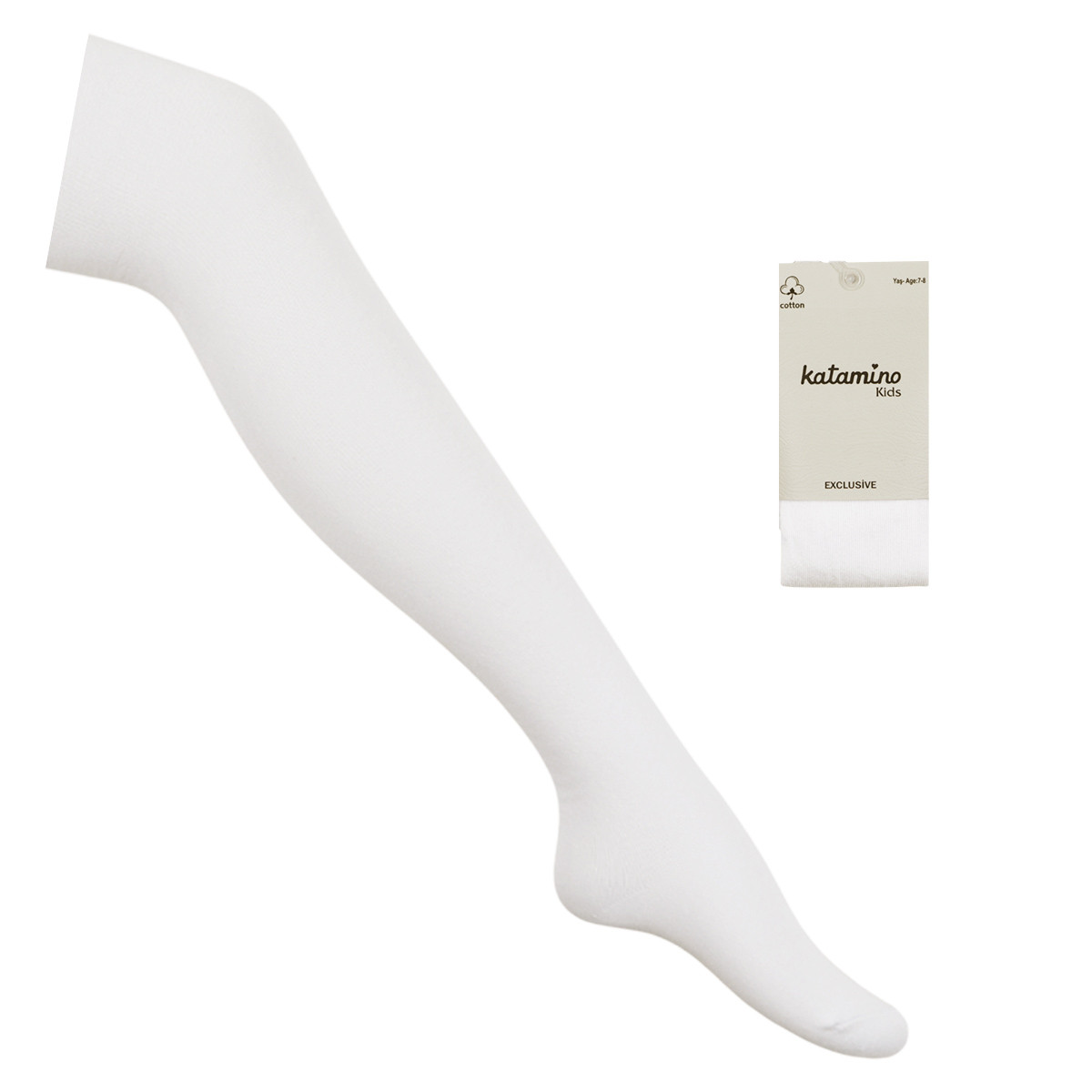 Памучен детски чорапогащник в екрю