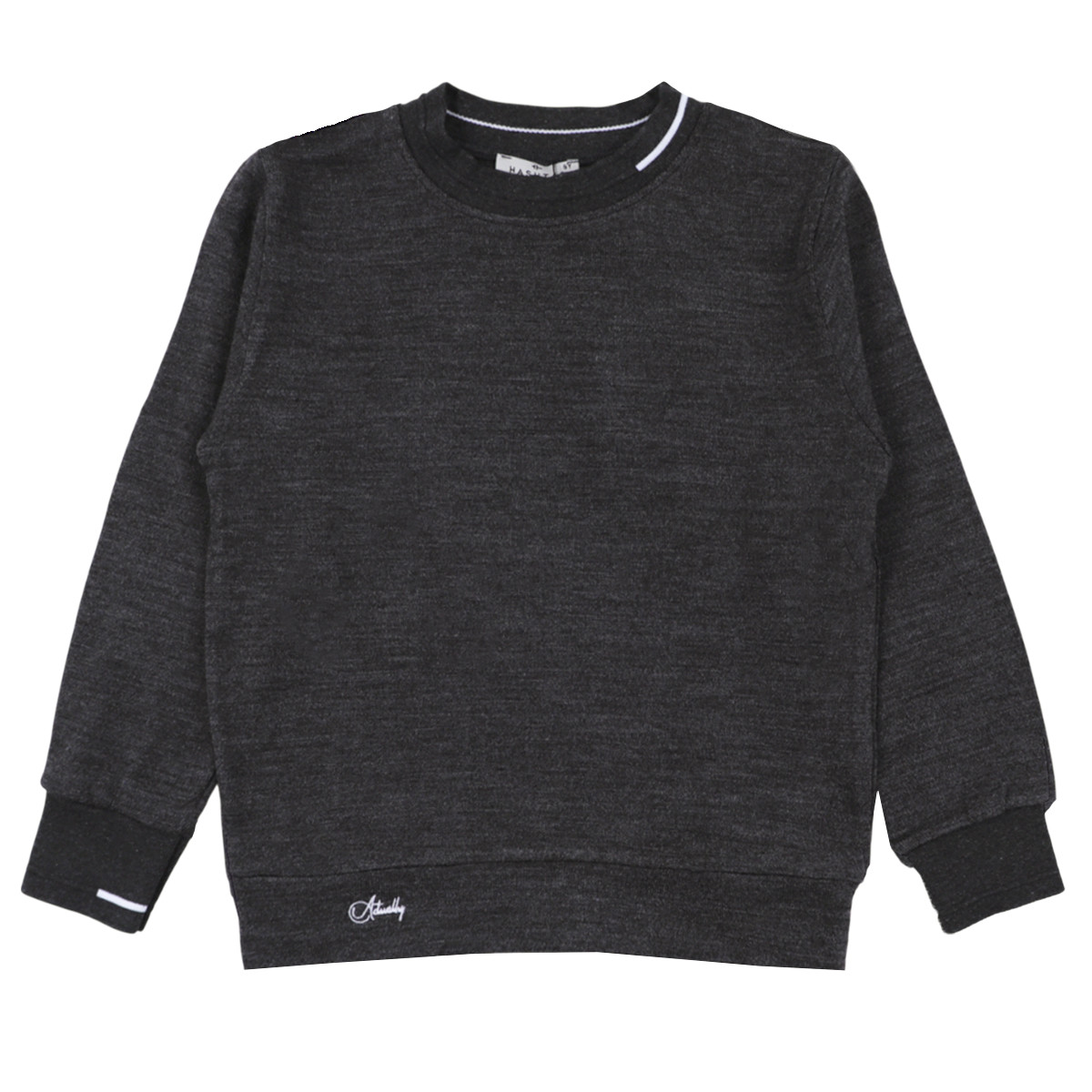 Детски пуловер от фино плетиво в графит