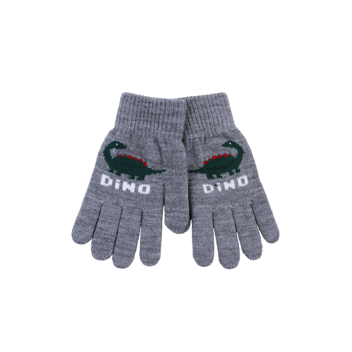 Детски ръкавици "Dino" в сив меланж