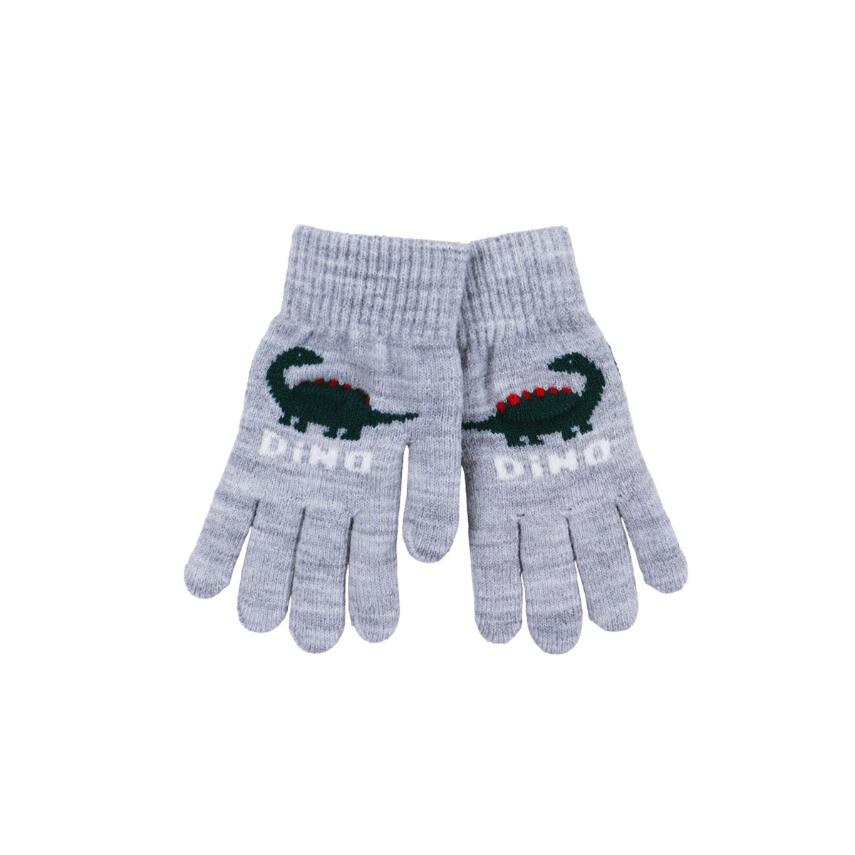 Детски ръкавици "Dino" в светлосив меланж