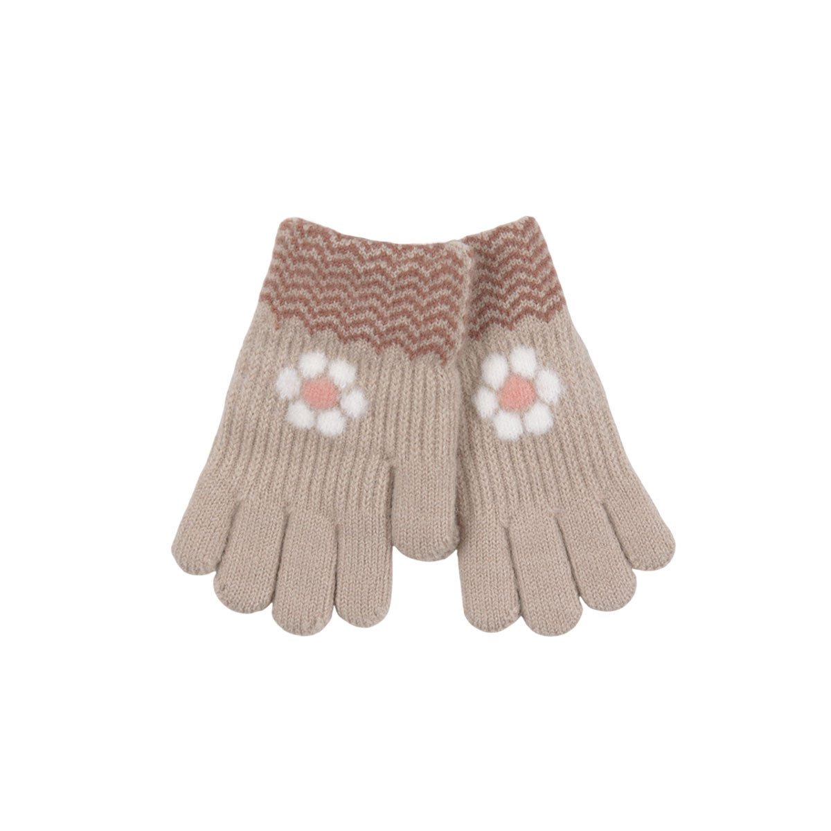 Детски ръкавици "Flower" в бежово