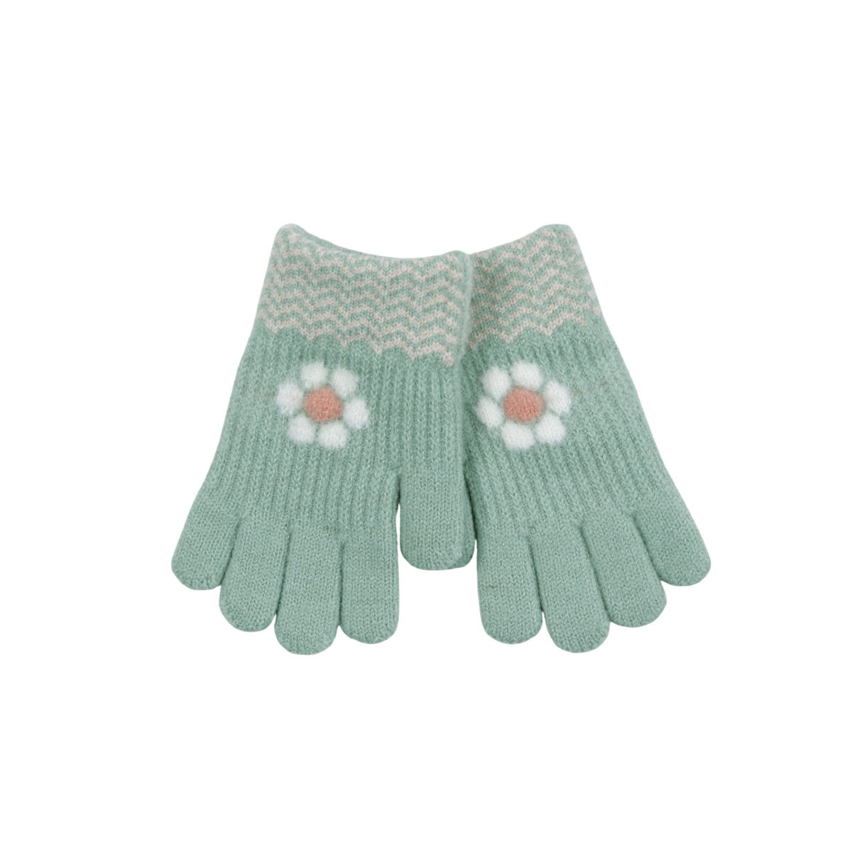 Детски ръкавици "Flower" в мента
