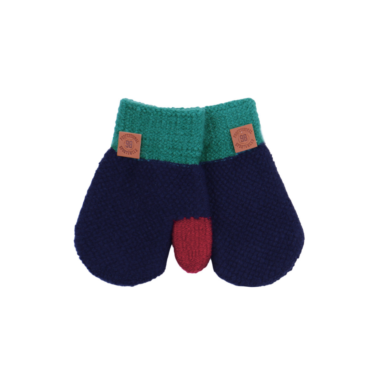 Детски ръкавици "Number" със зелен кант